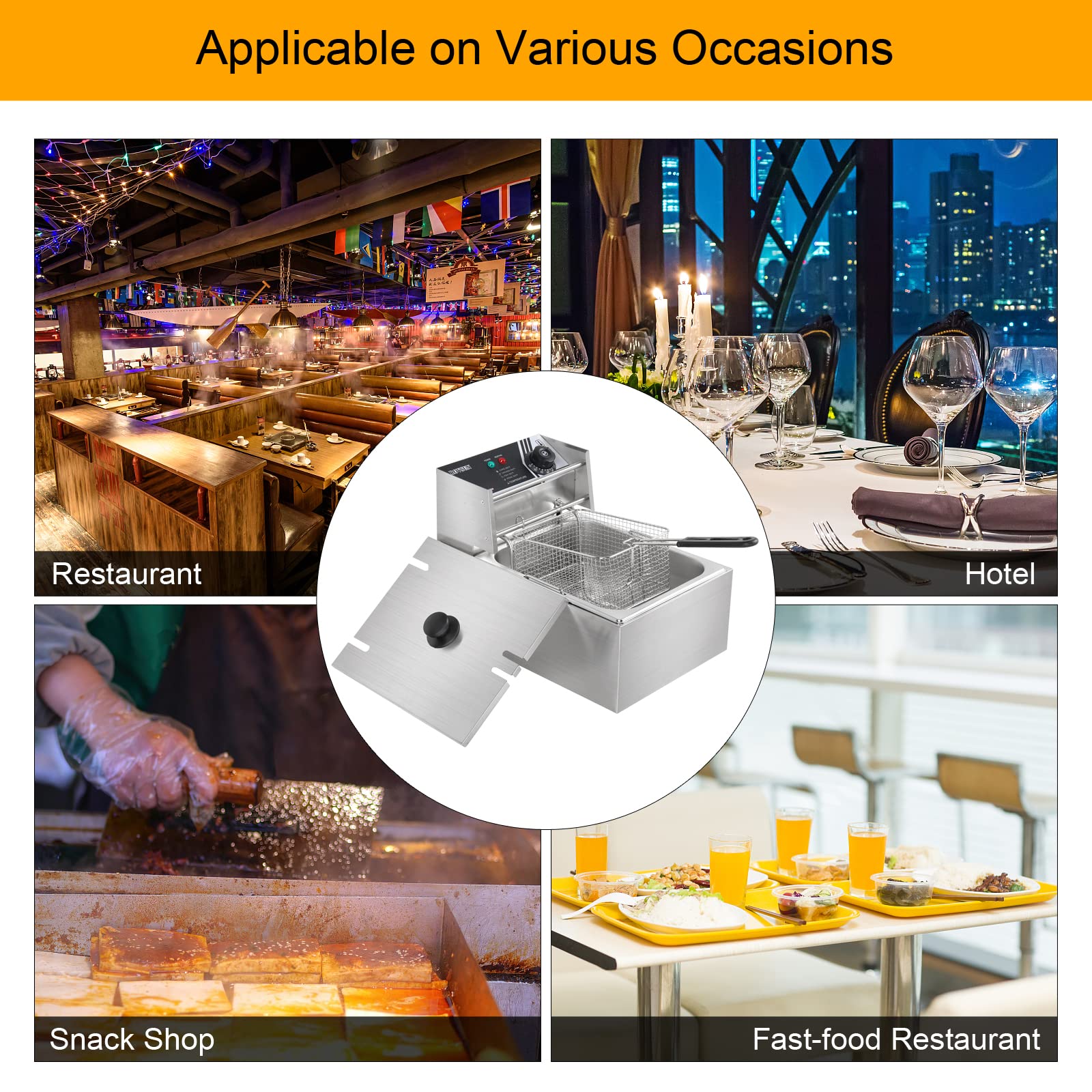 ROVSUN 11.4 QT 110V 2500W Single Tank Electric Deep Fryer