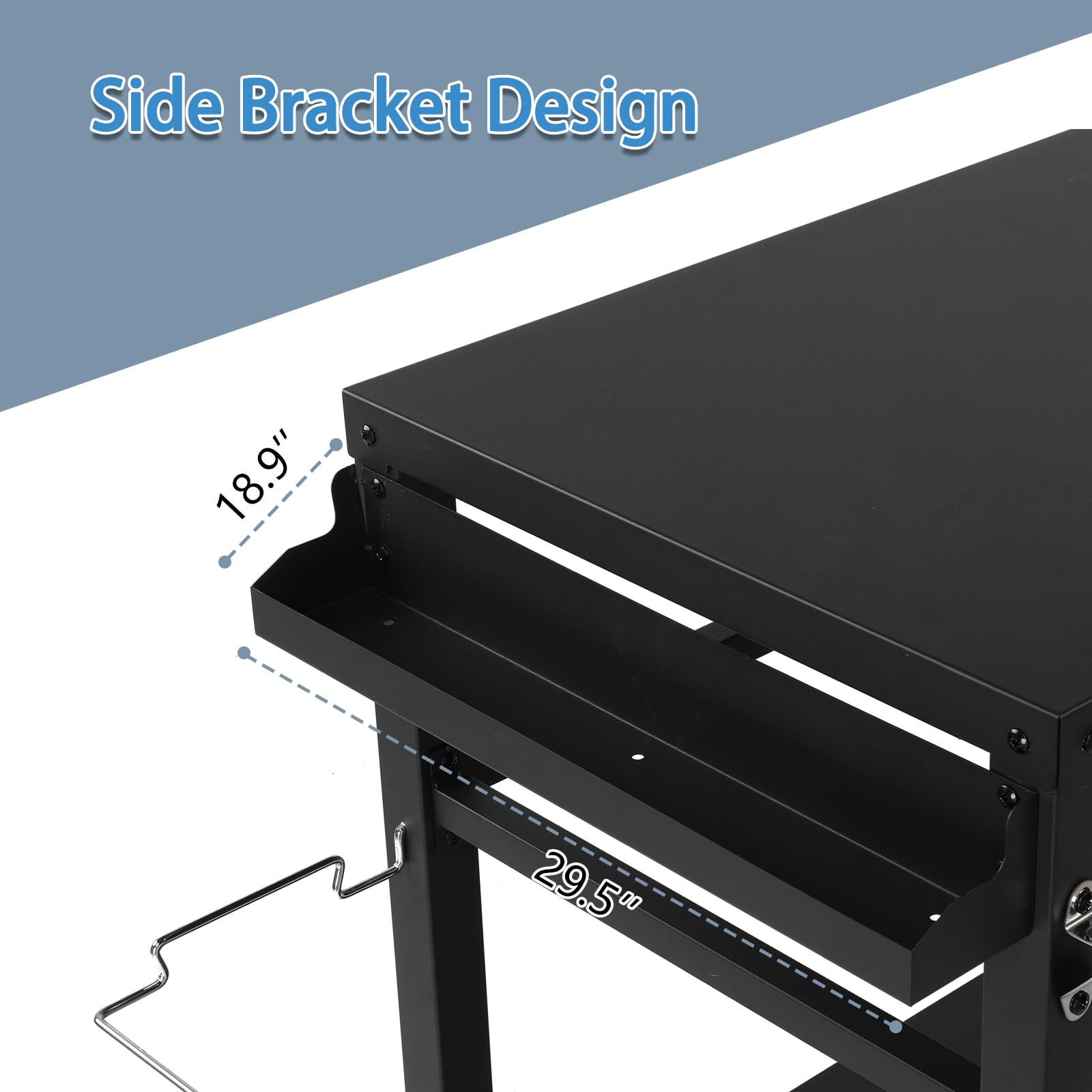 ROVSUN 44" Outdoor Grill Cart with Flattop Black