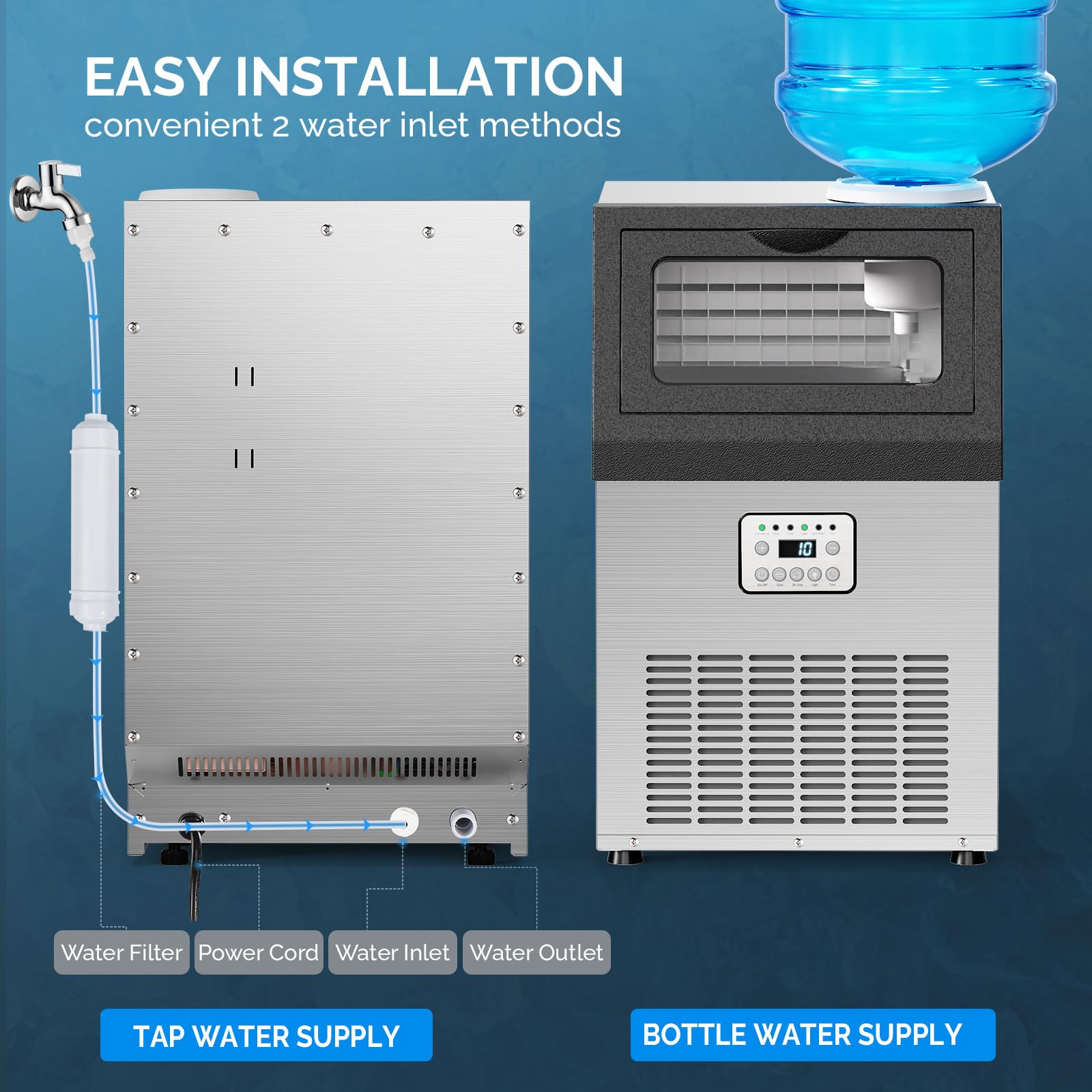ROVSUN 14" 80 lbs Air Cooled Ice Machine Countertop