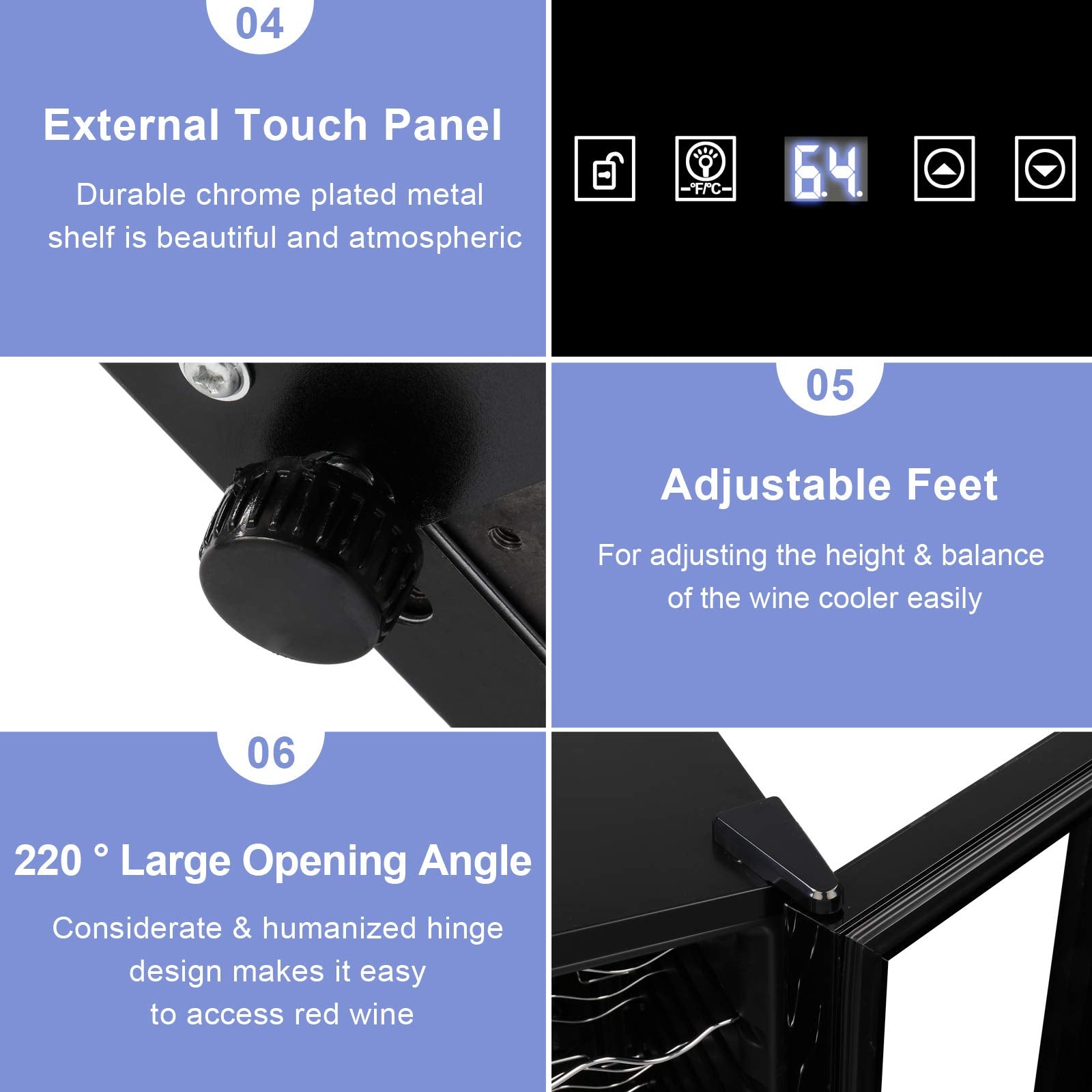 ROVSUN 28-Bottle 17" Wide Wine Cooler with Digital Temp Control