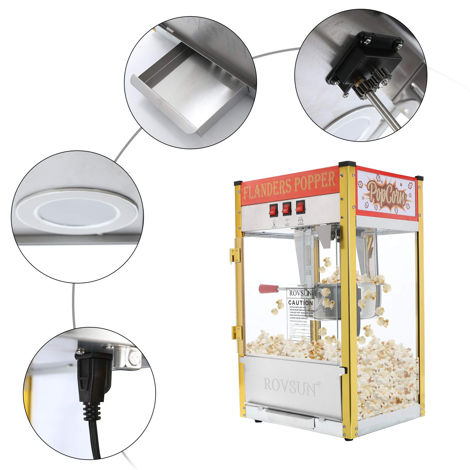 ROVSUN 8 oz Red Popcorn Machine Countertop