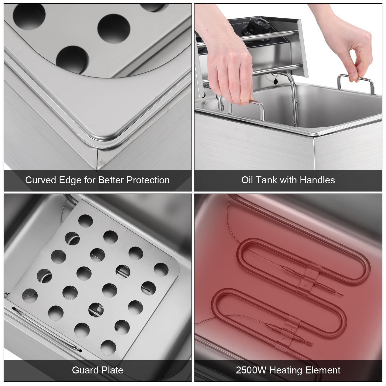 ROVSUN 11.4 QT 110V 2500W Single Tank Electric Deep Fryer with Timer