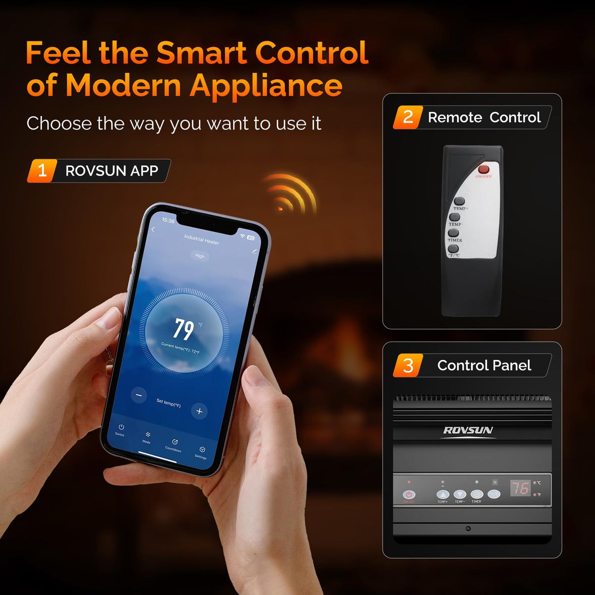 ROVSUN 15000W 240V Electric Garage Heater with Remote & APP Control