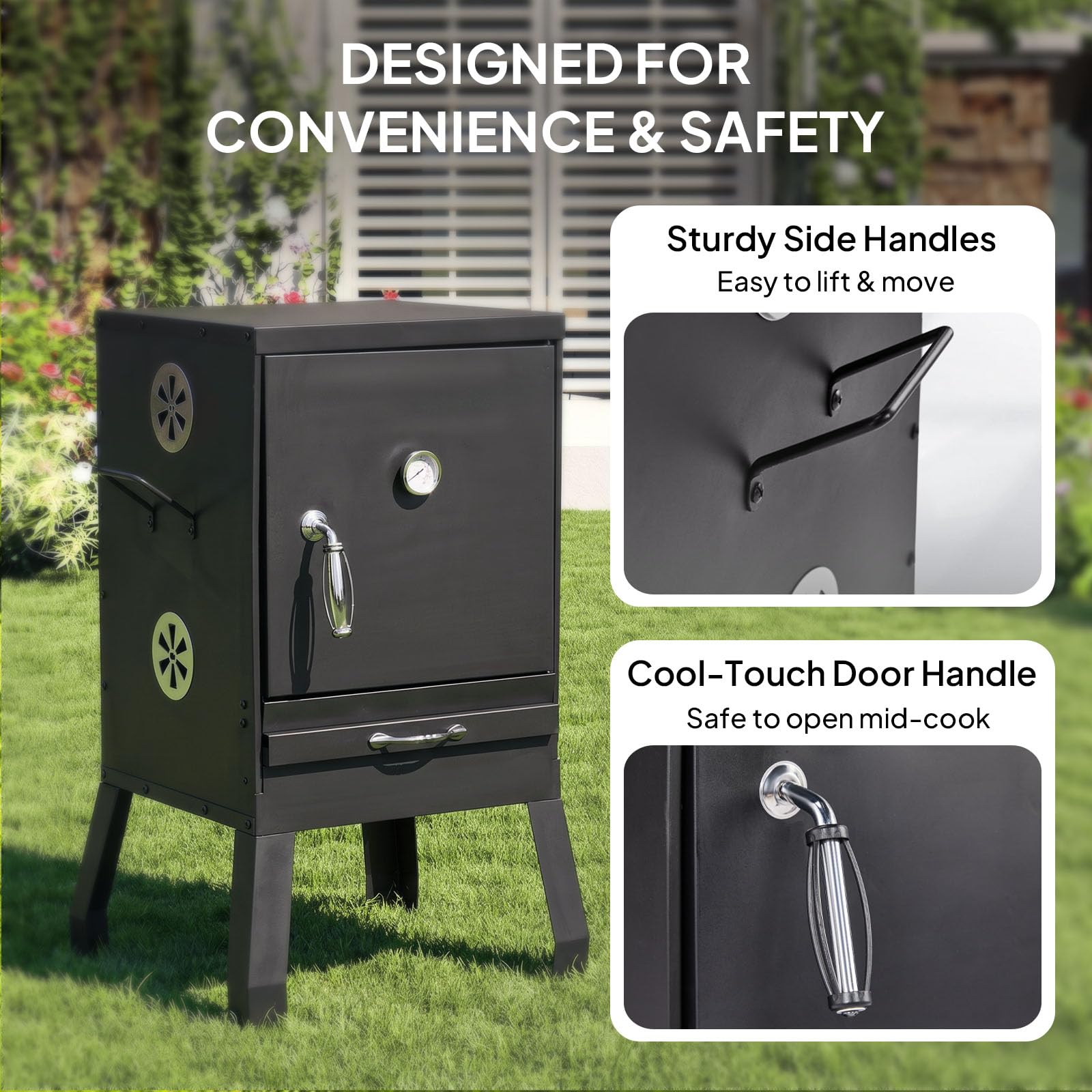 ROVSUN 2-in-1 Outdoor Smoker with Door