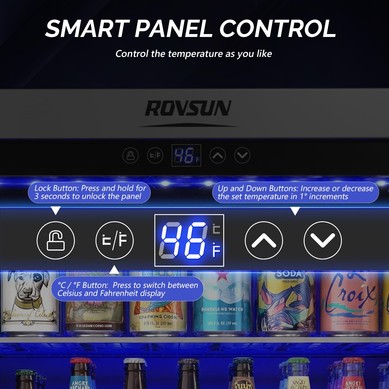ROVSUN 154 Cans 24" Wide Beverage Refrigerator Cooler Countertop