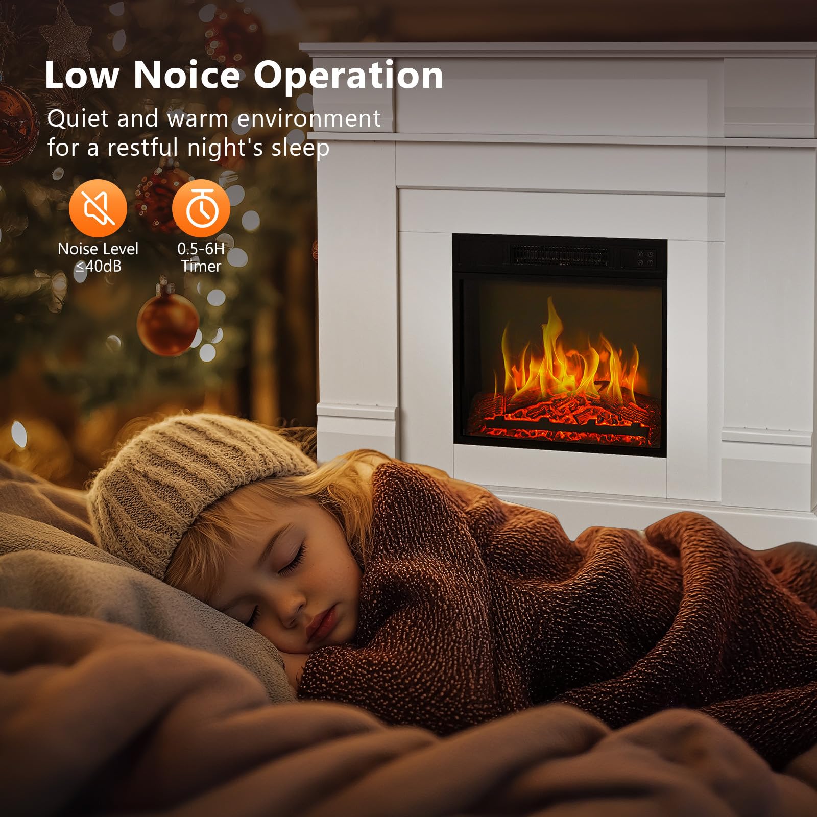 ROVSUN 47'' High 1400W 120V Electric Fireplace with Mantel & Remote