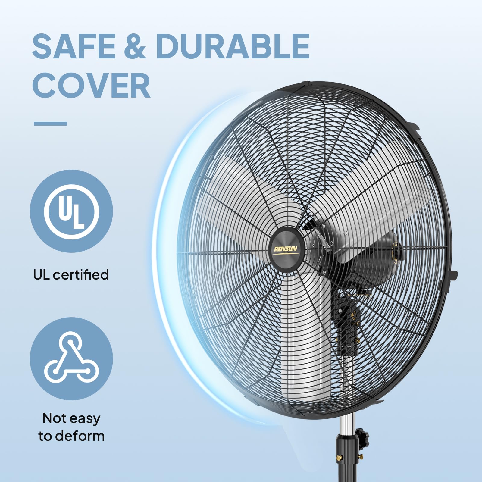 ROVSUN 24" 180W 110V Industrial Pedestal Fan