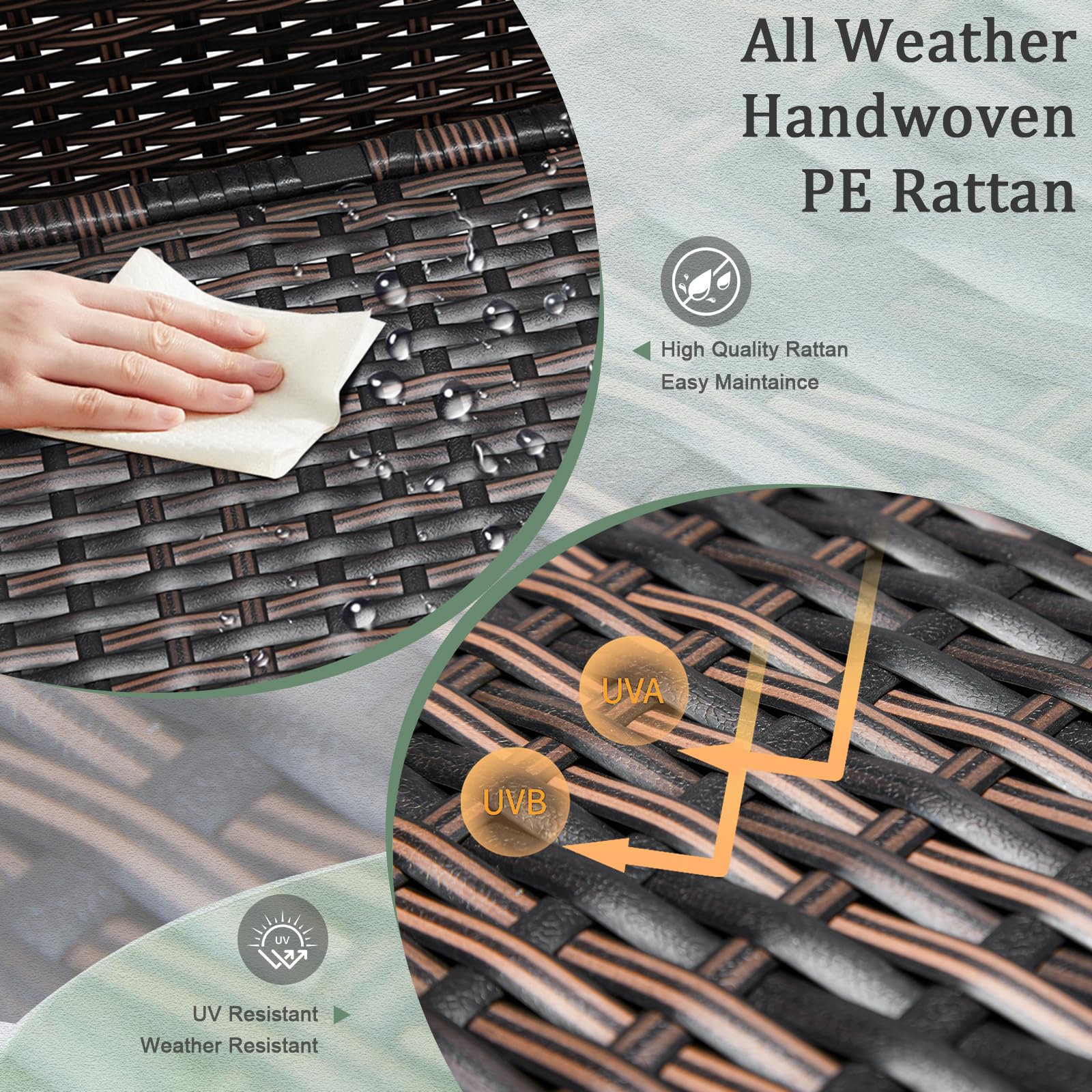 13 Gallon Trapezoidal Outdoor Wicker Side Table with Storage