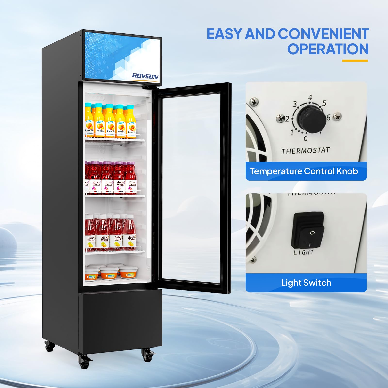 ROVSUN 17" 6 Cu.Ft. 160W 115V Black Beverage Refrigerator