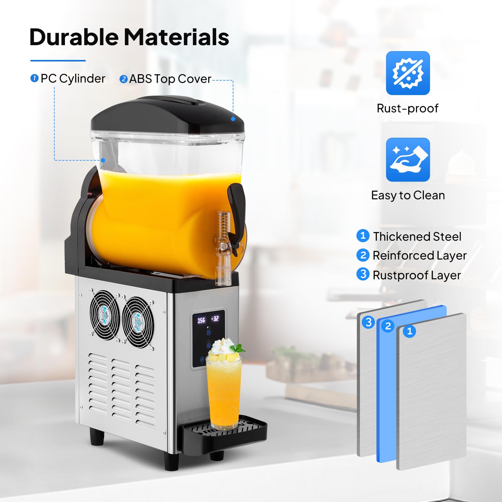 ROVSUN 4 Gallon 1 Tank 430W 110V Commercial Slushy Machine