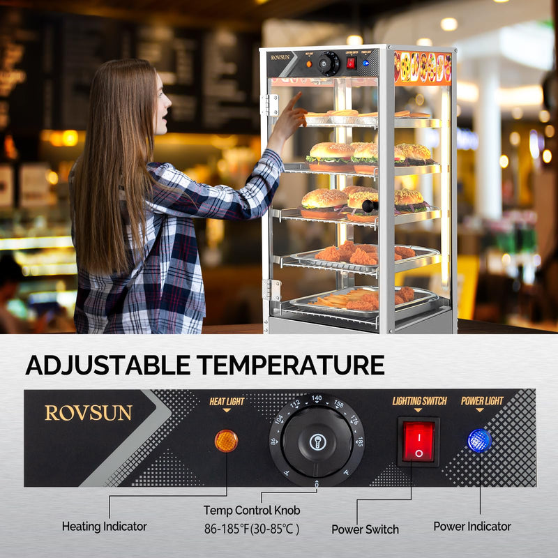 ROVSUN 5-Tier 800W 110V Countertop Hot Food Warmer Display Case