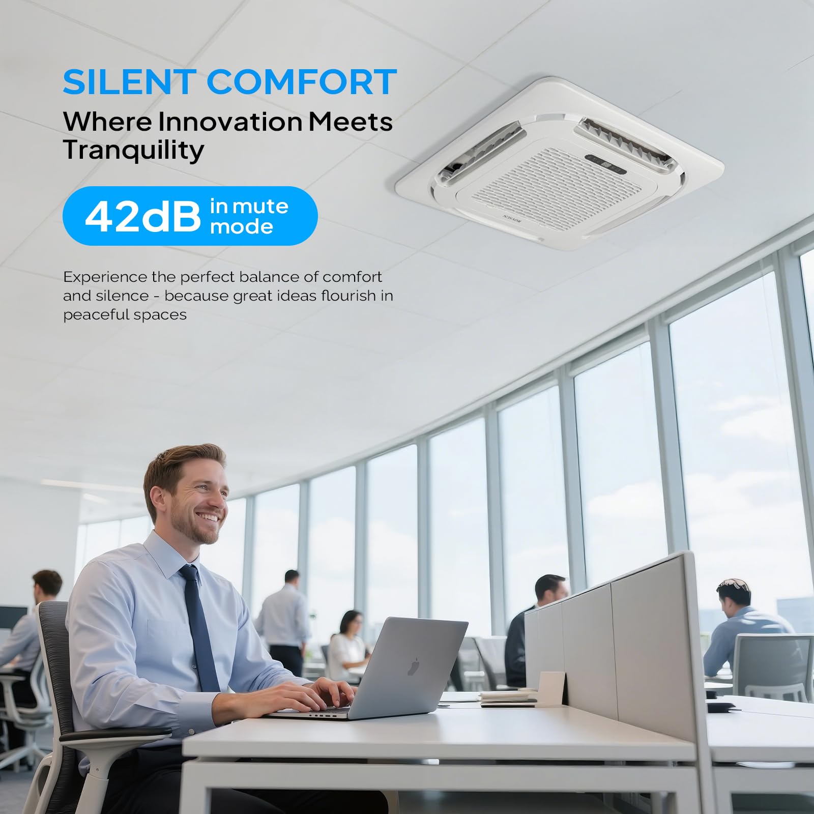 ROVSUN 3 Zone 9000 + 9000 + 12000 / 28000 BTU 20 SEER2 230V Ceiling Cassette Mini Split AC with Heat Pump & Install Kit