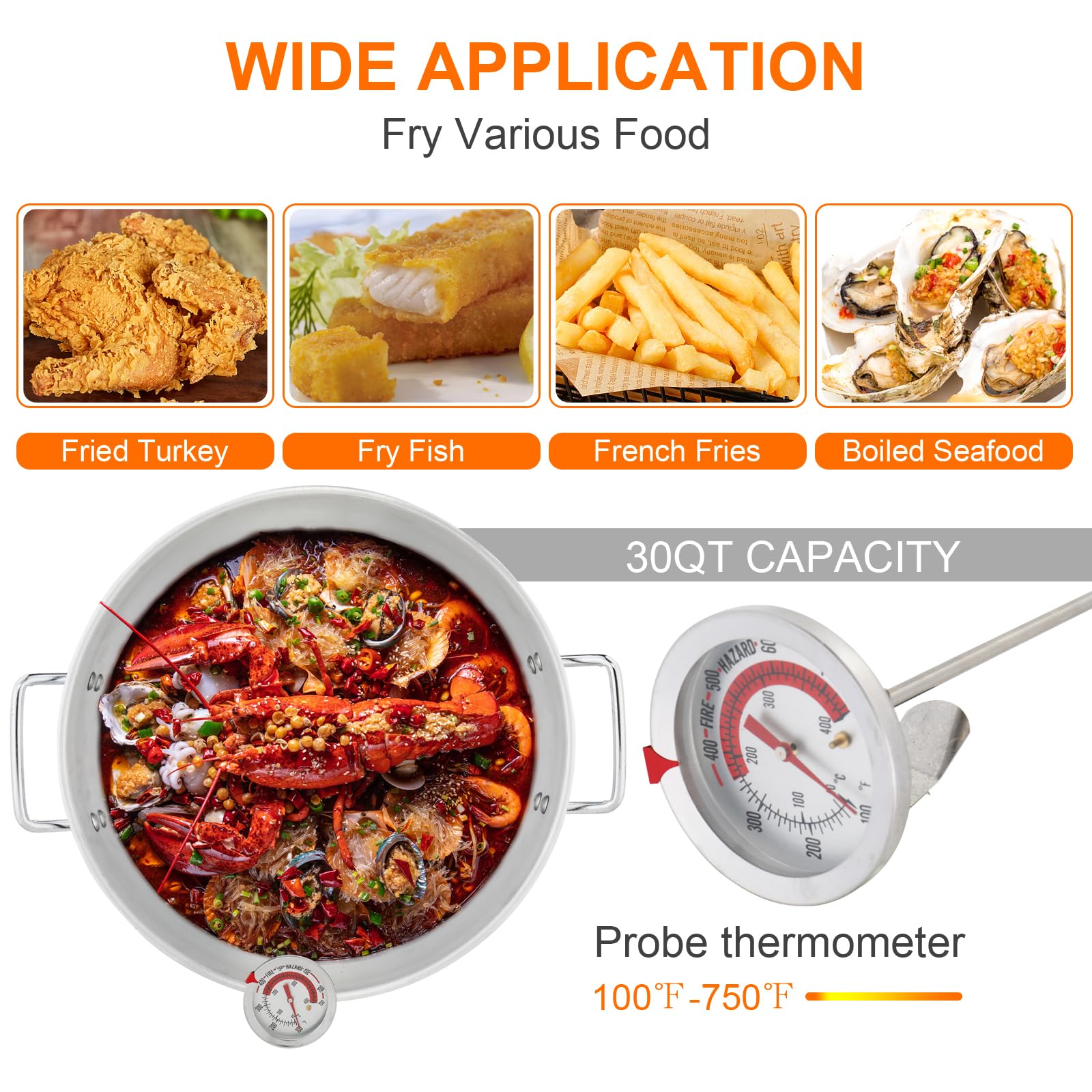 ROVSUN 30 QT Outdoor Propane Turkey Fryer Kit