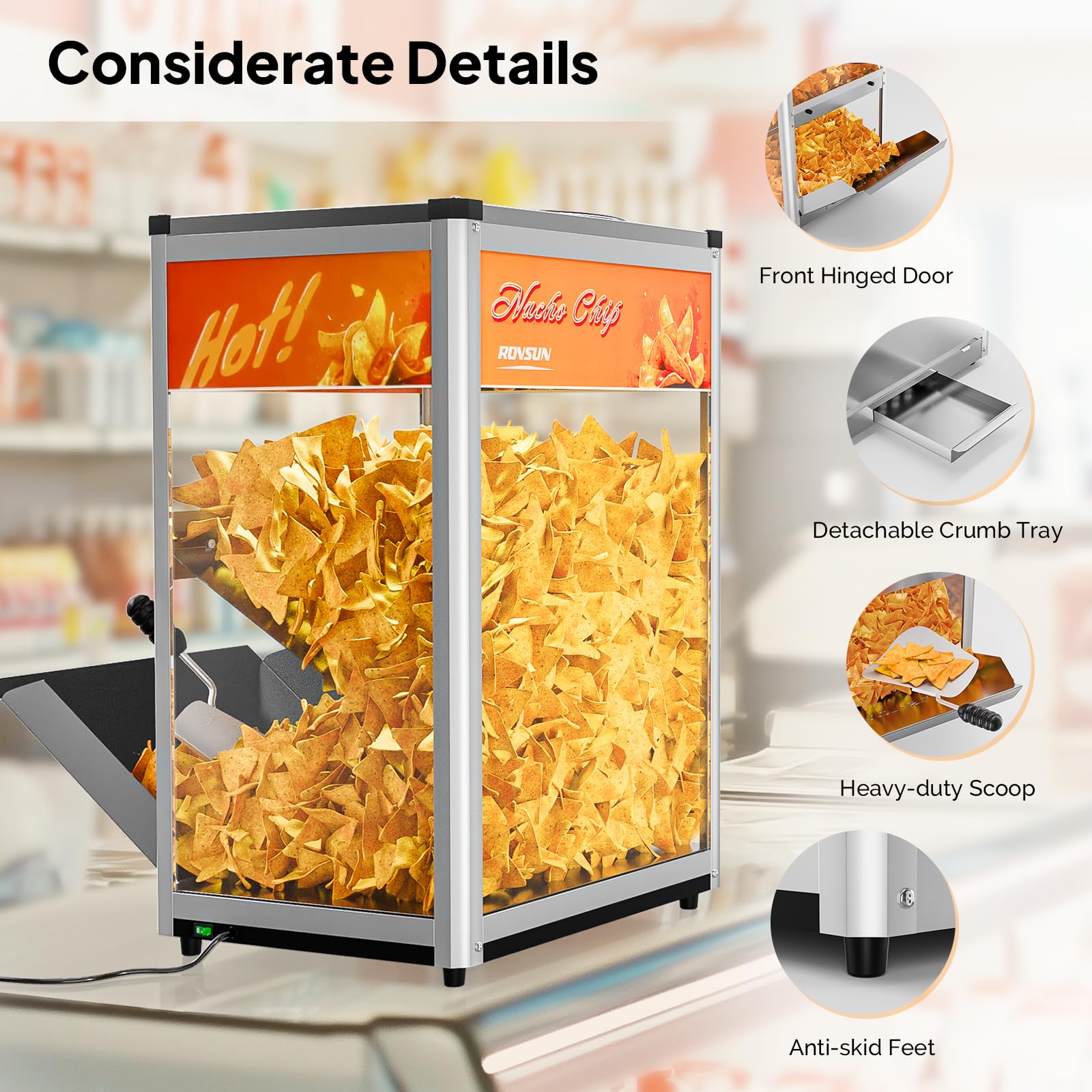 ROVSUN 10 lb. 160W 120V Nacho Chip Food Warmer Display Case Countertop