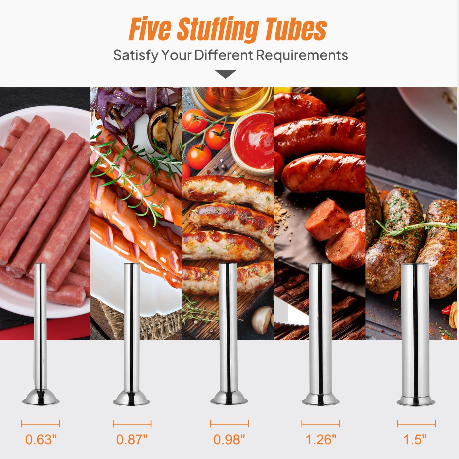 ROVSUN 11 lb. Manual Sausage Stuffer with 5 Stuffing Tubes