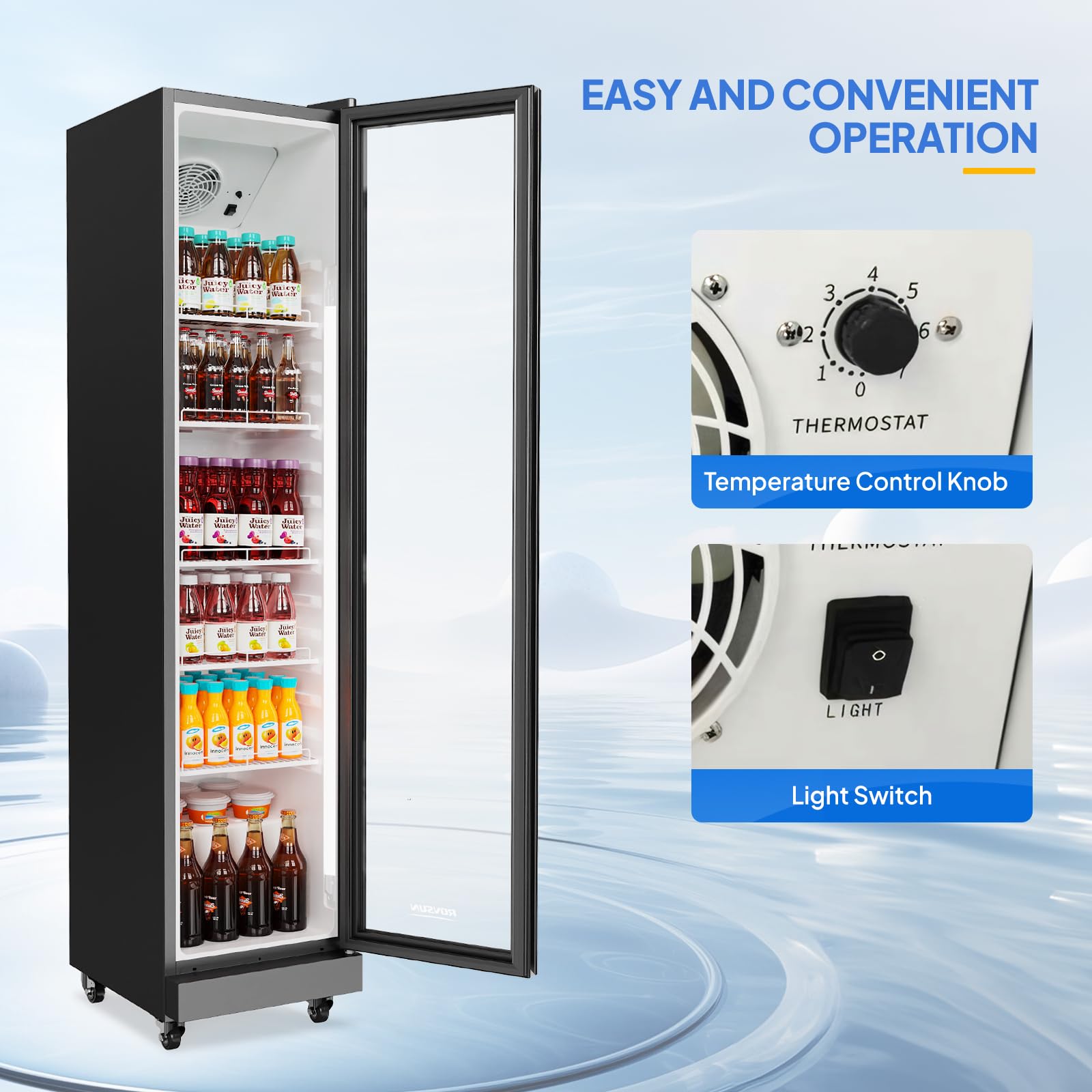 ROVSUN 17" 8 Cu.Ft. 170W 115V Black Beverage Refrigerator