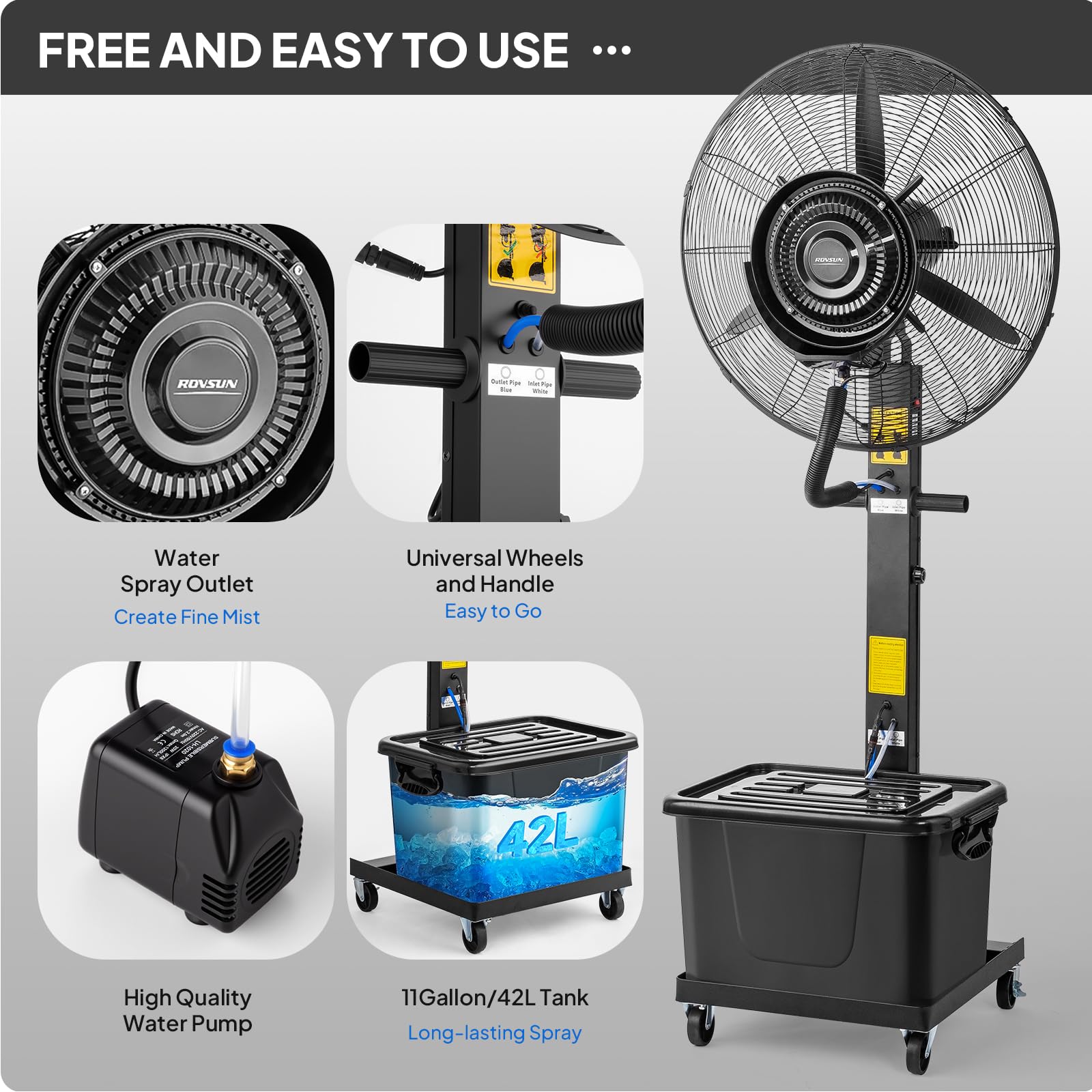 ROVSUN 30" 300W 110V Industrial Industrial Mister Fan