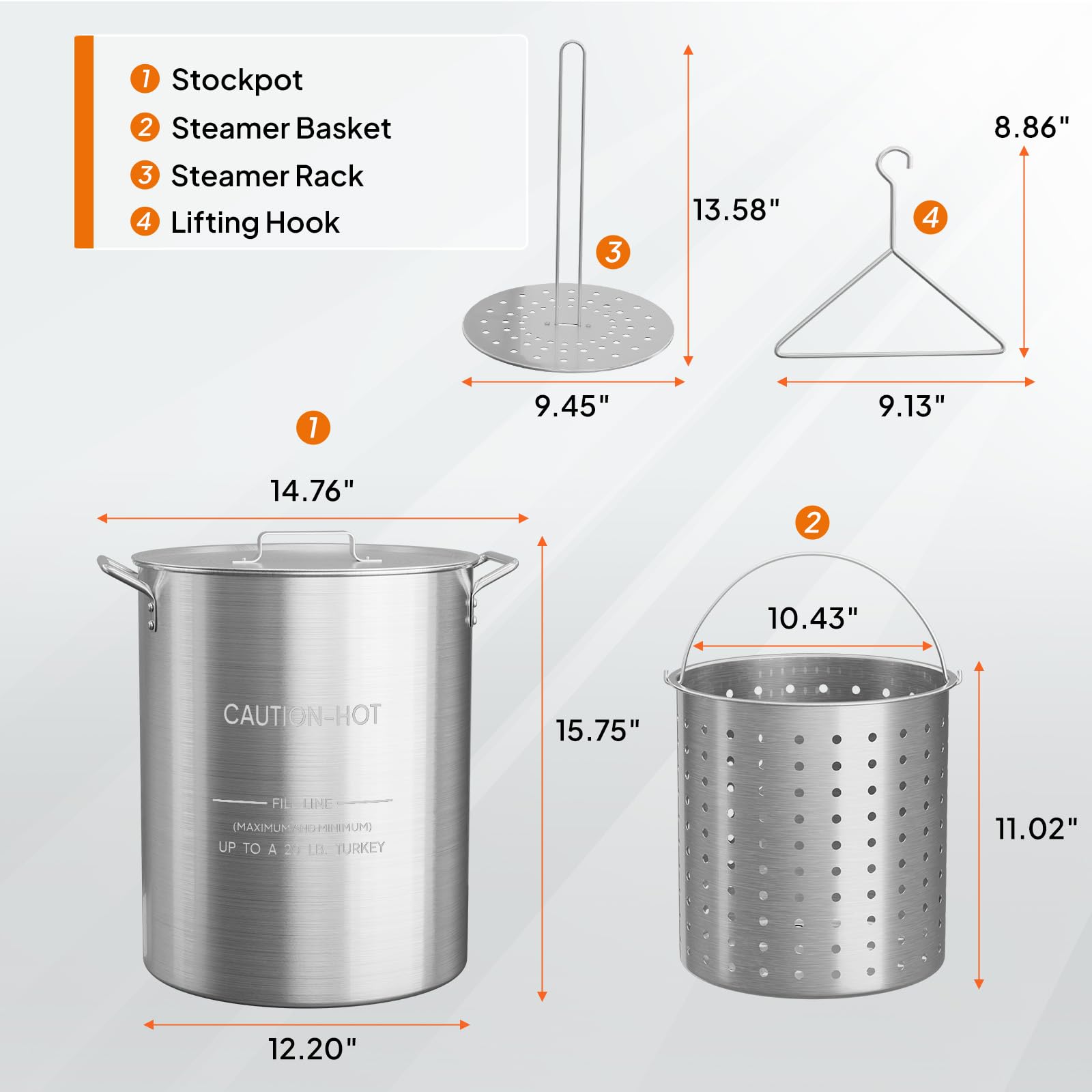 ROVSUN 30 QT Aluminum Stock Pot with Basket