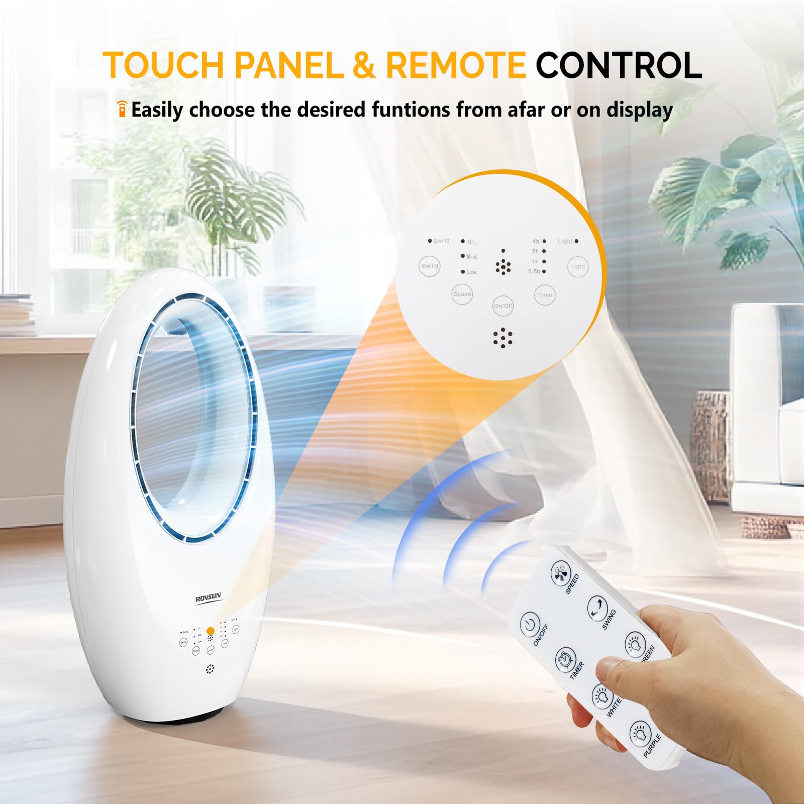 ROVSUN 22" 60W 110V Tower Fan with 3 Speeds