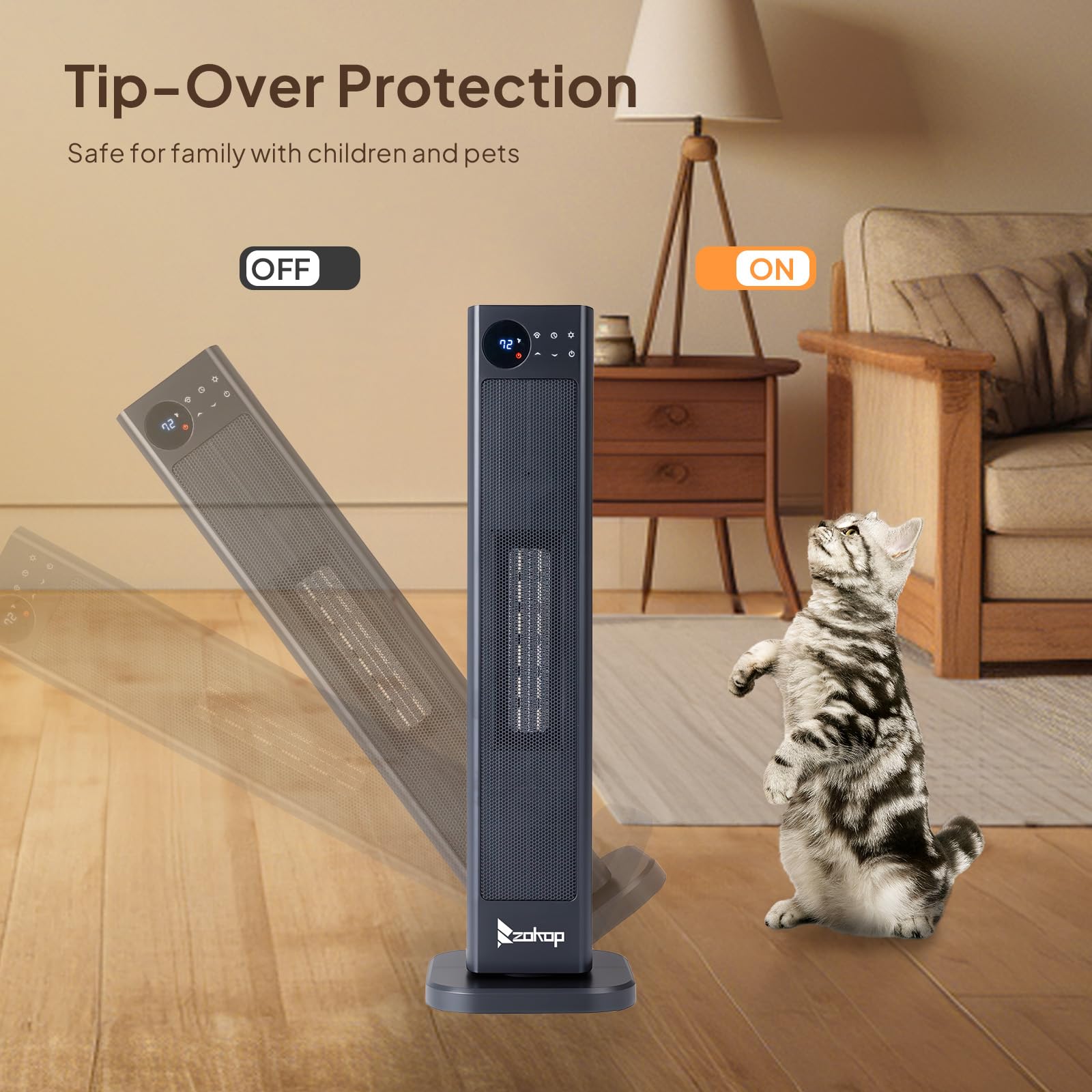 ROVSUN 30" High 1,500W 120V Electric Tower Heater