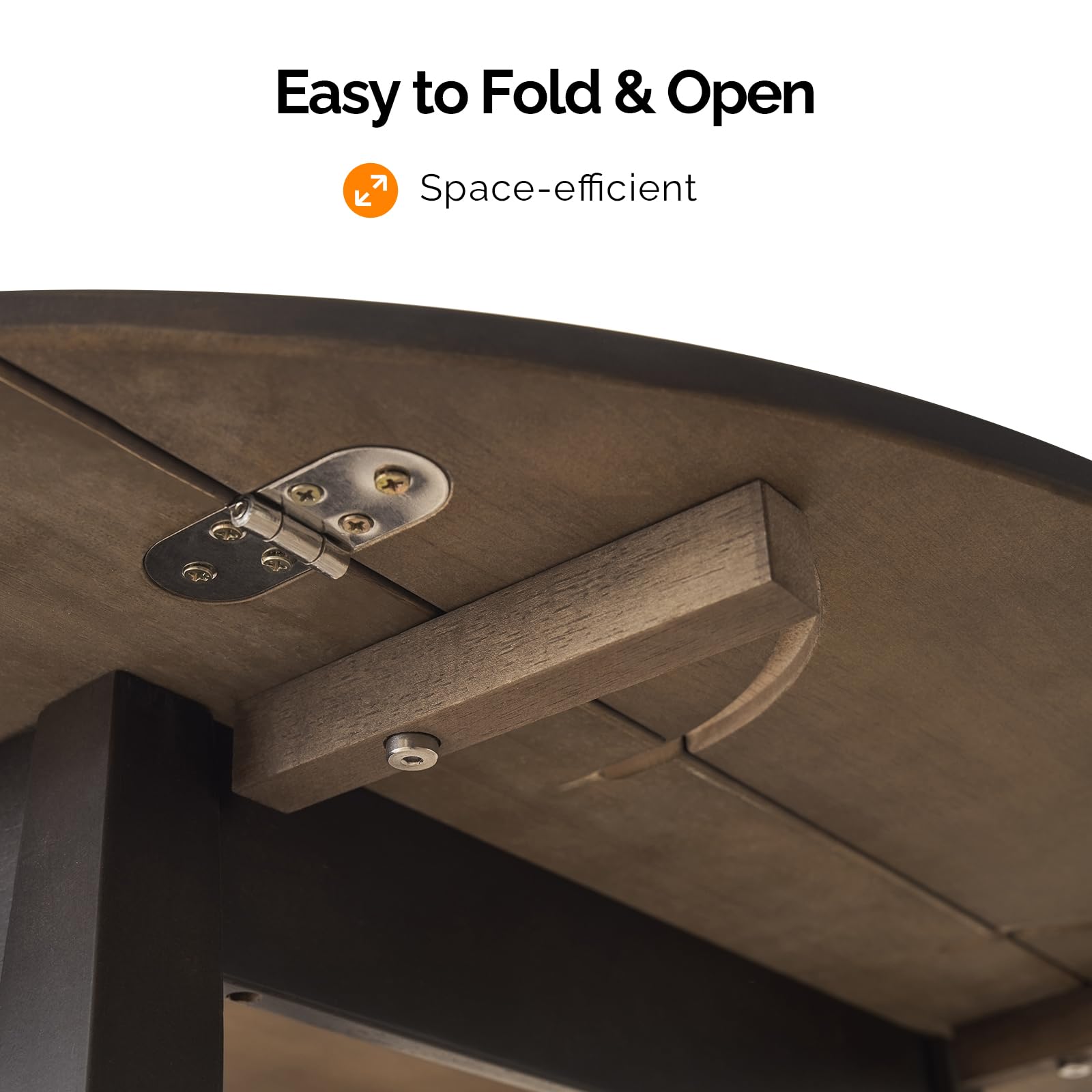 35" Solid Wood Drop Leaf Dining Room Desk Brown