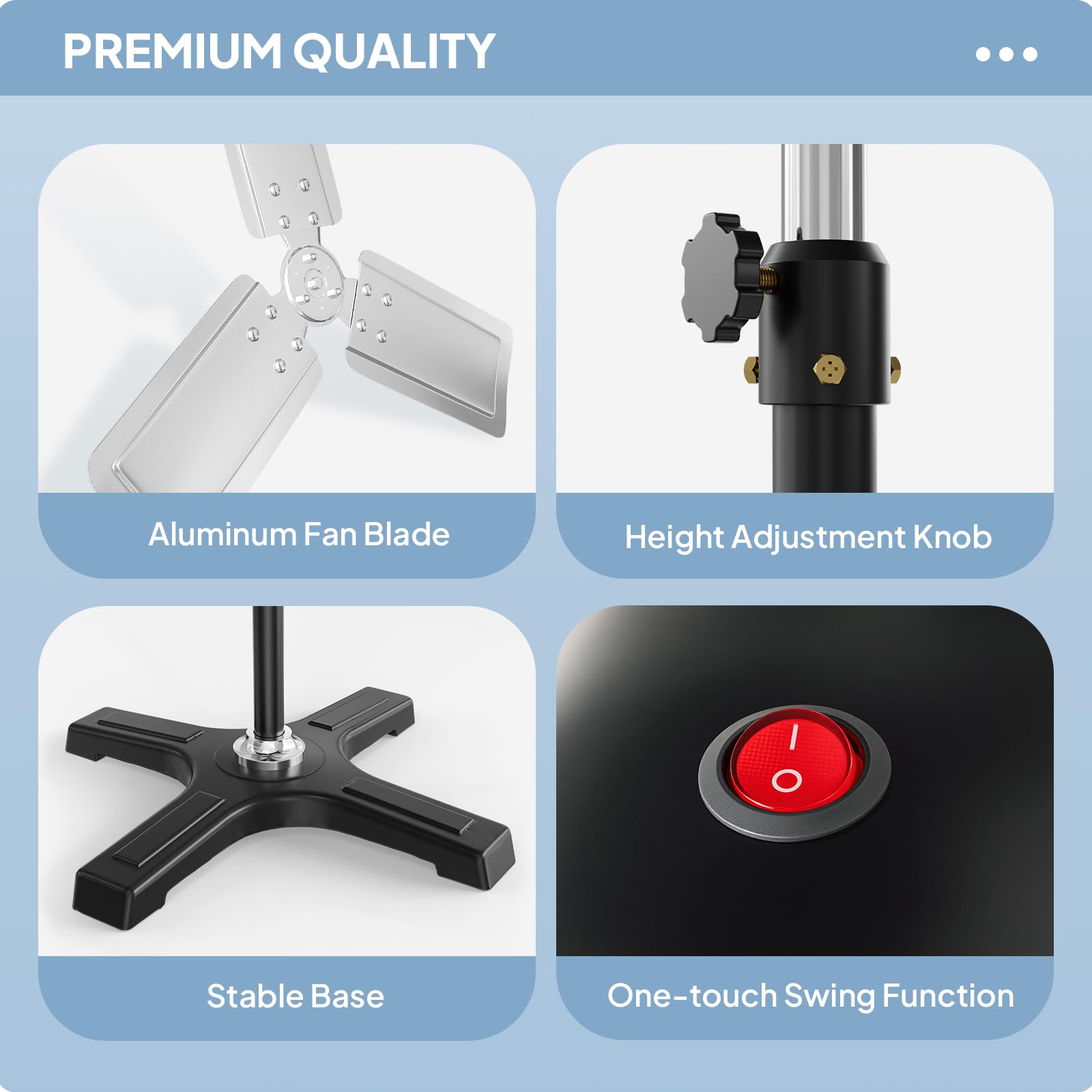 ROVSUN 30" 220W 110V Industrial Pedestal Fan