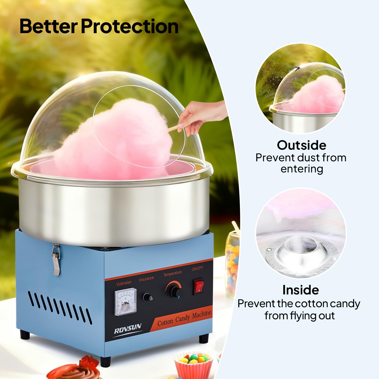 ROVSUN 15 Inch Cotton Candy Machine Cover