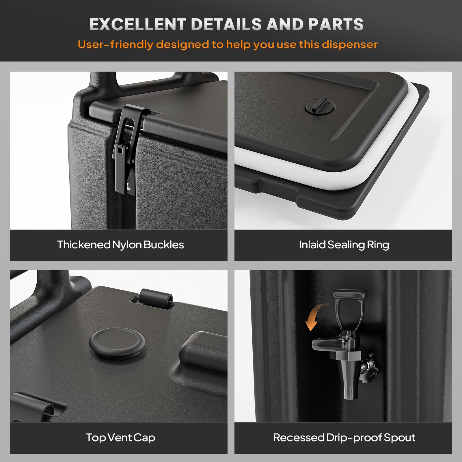 ROVSUN 2.5 Gallon Insulated Beverage Dispenser with 10 Cups