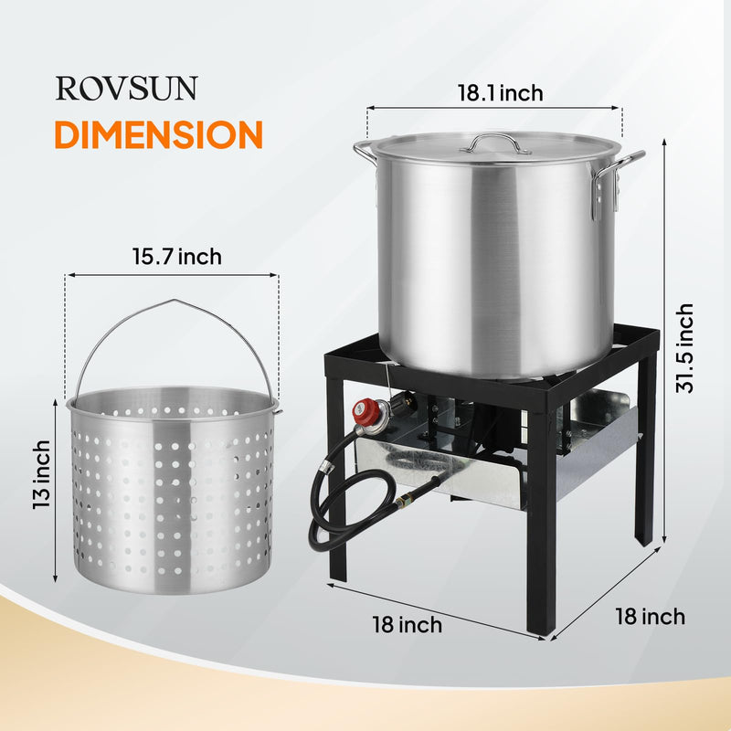 ROVSUN 60QT Turkey Fryer with 150000BTU Propane Stove for Outdoor Cooking