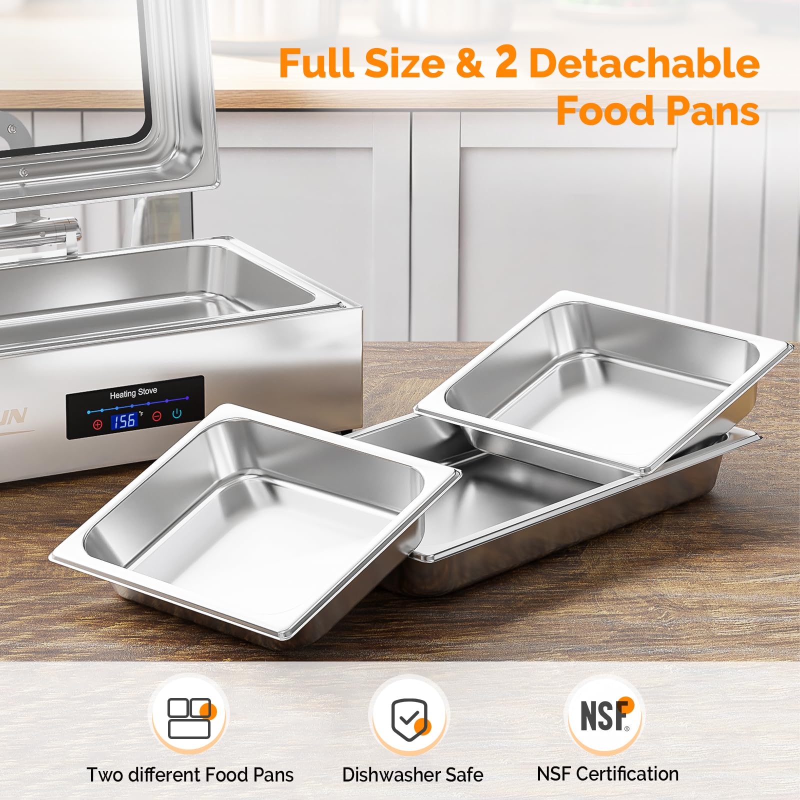 ROVSUN 9 QT Electric Chafing Dish Buffet Set with Temp Control