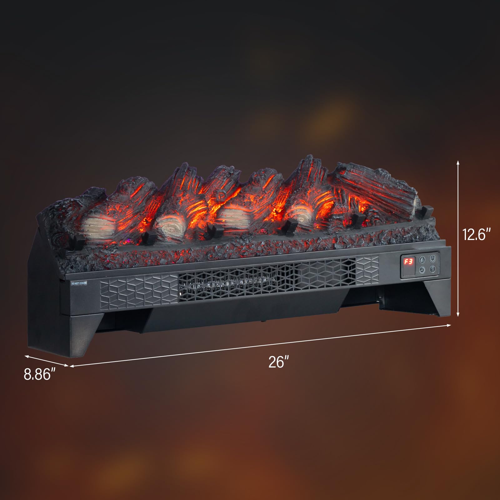 ROVSUN 26" Wide 1400W 120V Electric Fireplace Insert Log with Remote & WiFi Control