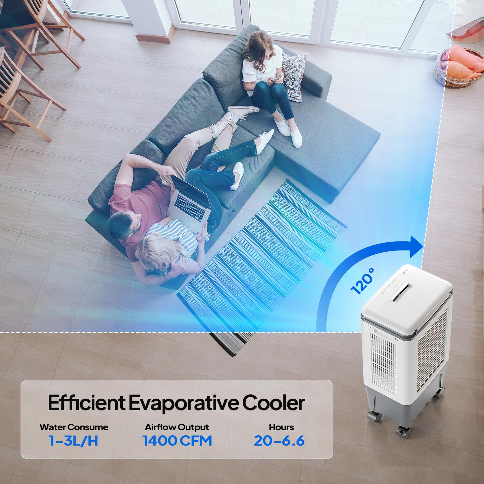 ROVSUN 5.2 Gal Portable Evaporative Air Cooler with Remote Control