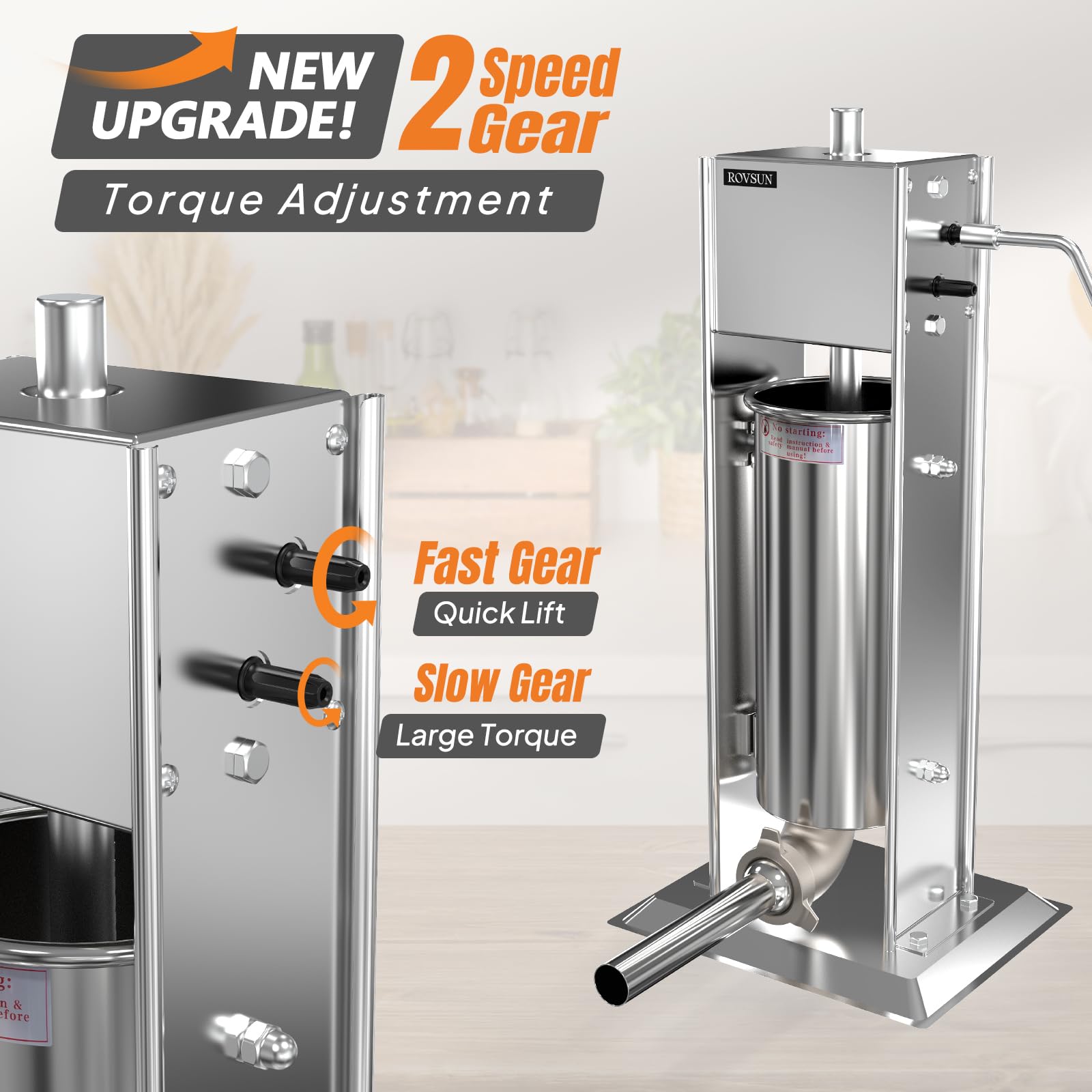 ROVSUN 11 lb. Manual Sausage Stuffer with 5 Stuffing Tubes