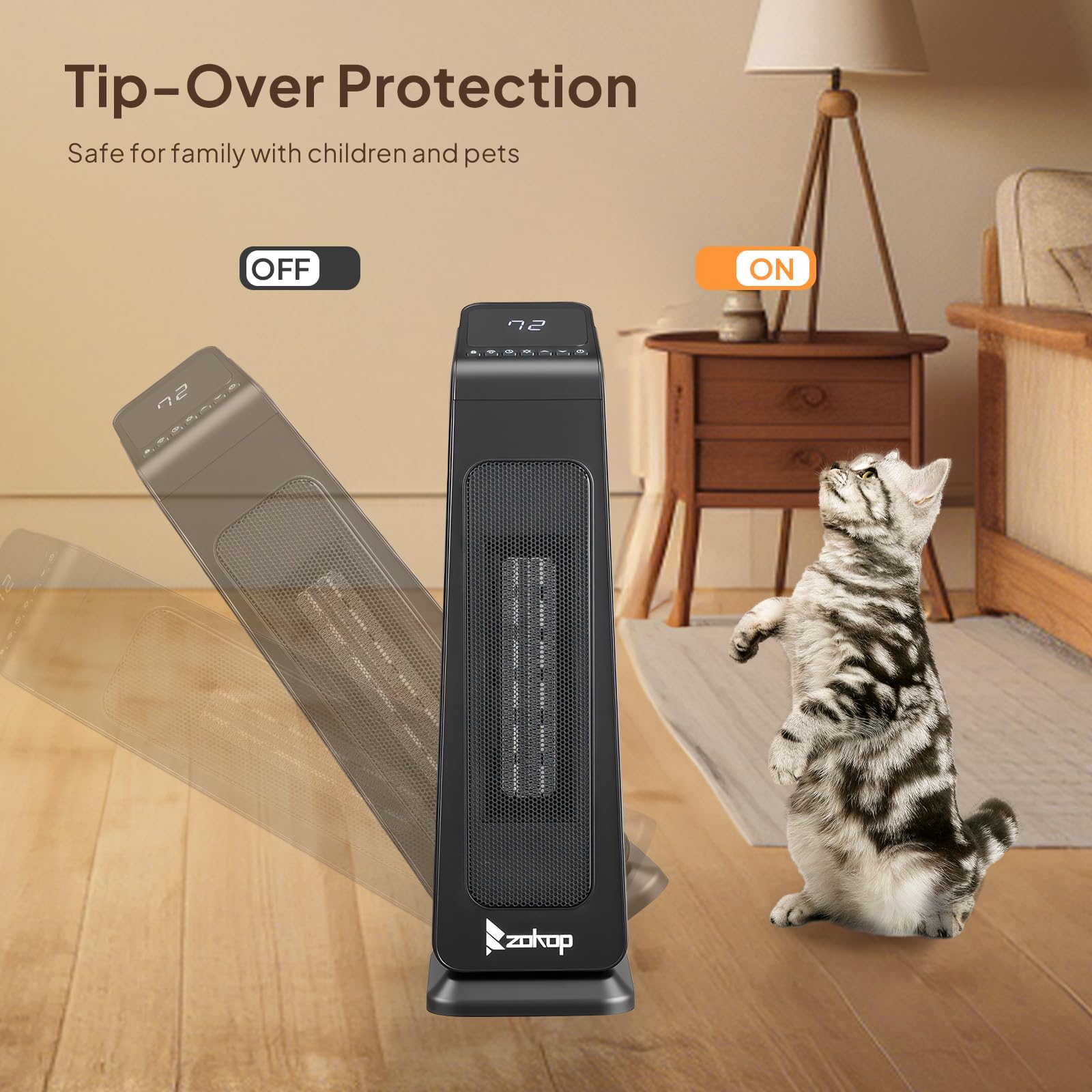 ROVSUN 23" High 1,500W 120V Electric Tower Heater