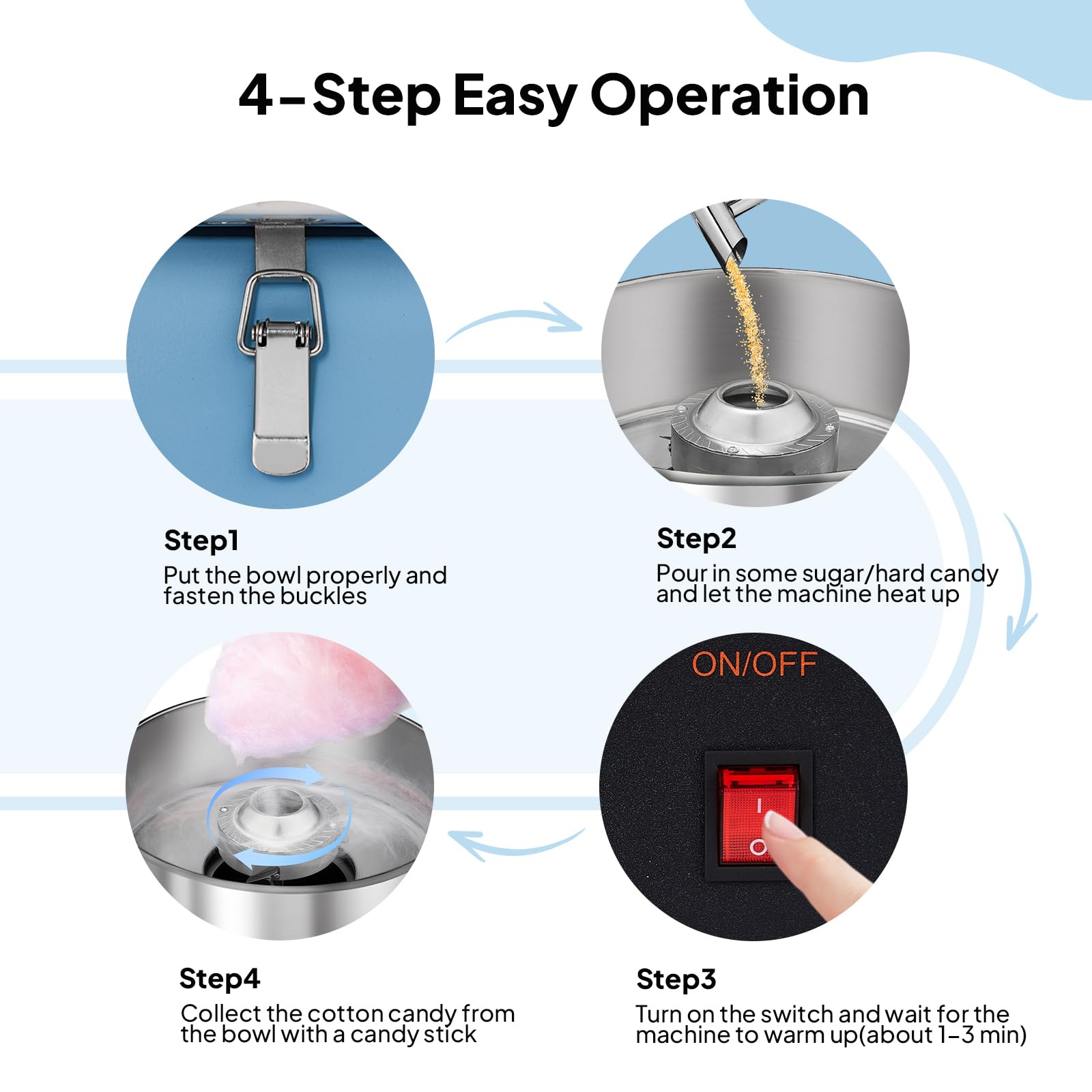 ROVSUN 15" Cotton Candy Machine Blue