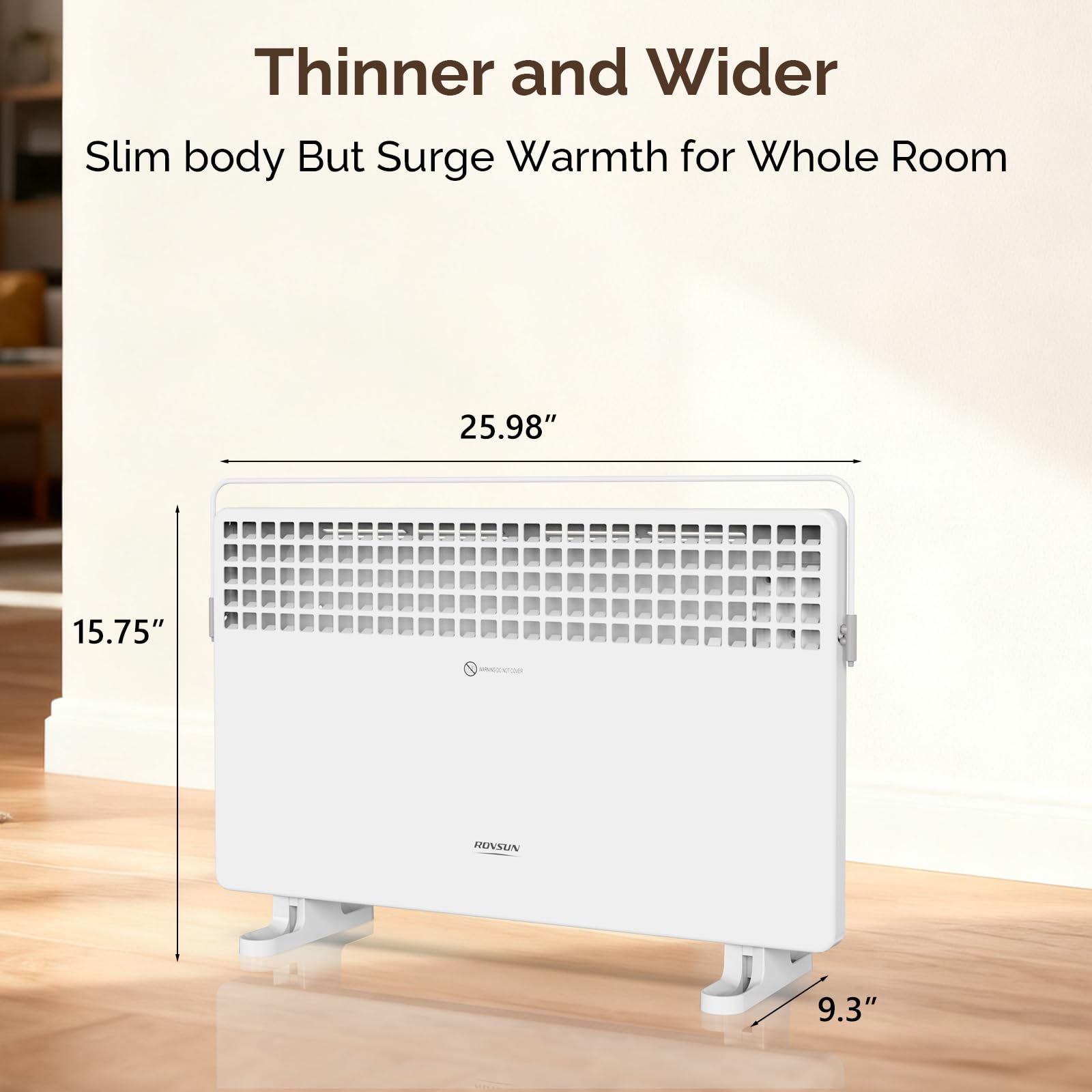 ROVSUN 1,500W 120V Panel Heater with Towel Bar