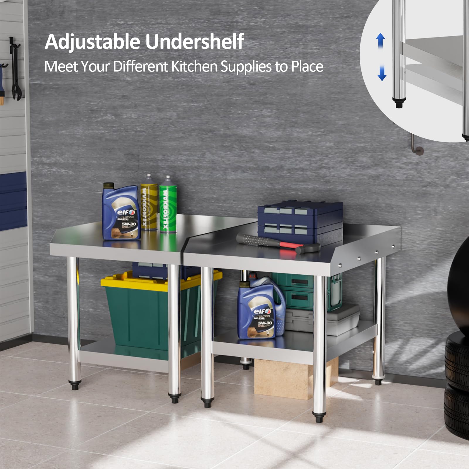 ROVSUN 24" x 30" Stainless Steel Equipment Stand