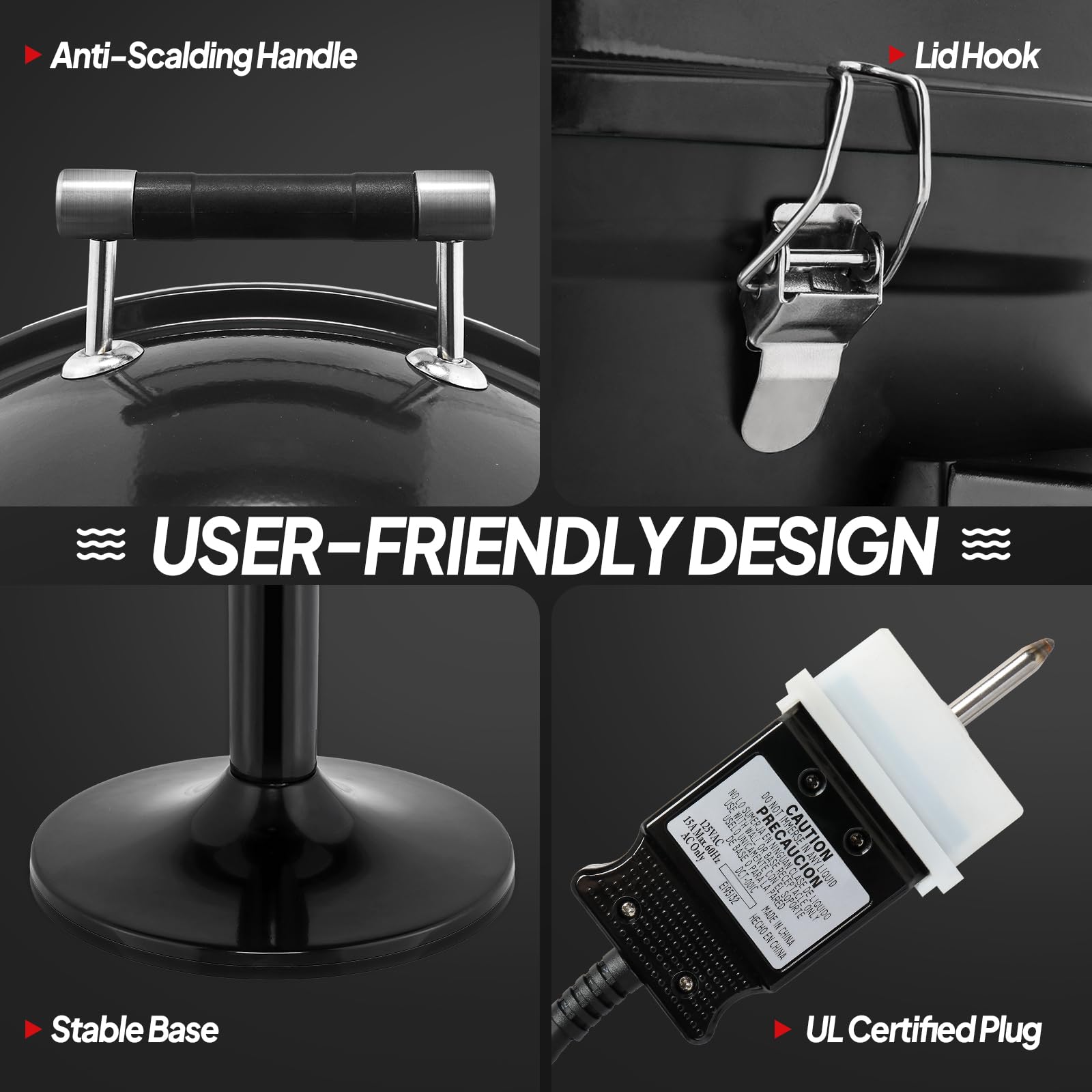 ROVSUN 1,600W Vertical Electric Grill with Cover Black