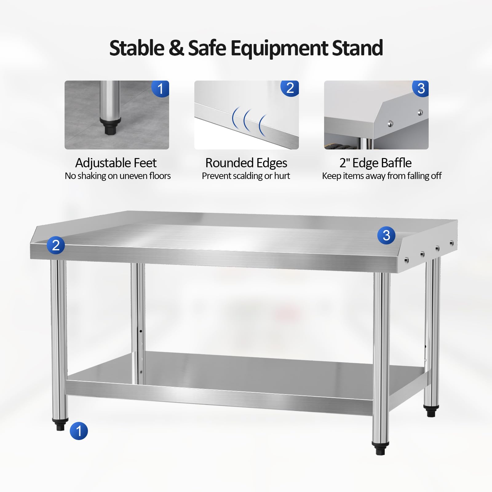 ROVSUN 48" x 30" Stainless Steel Equipment Stand