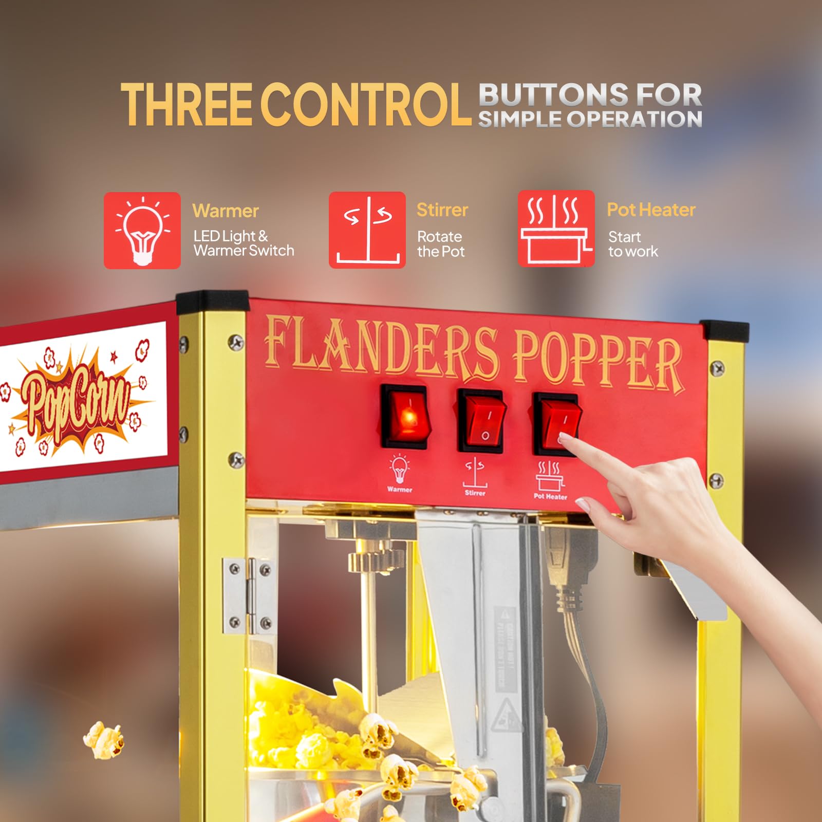 ROVSUN 8 oz Red Popcorn Machine with Cart & Candy Dispenser