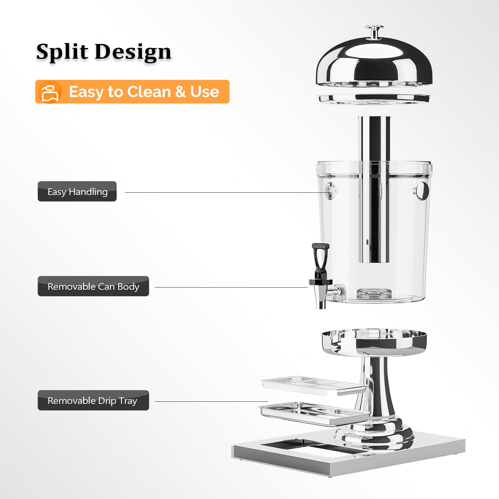 ROVSUN 2.2 Gallon Juice Beverage Dispenser with Ice Container