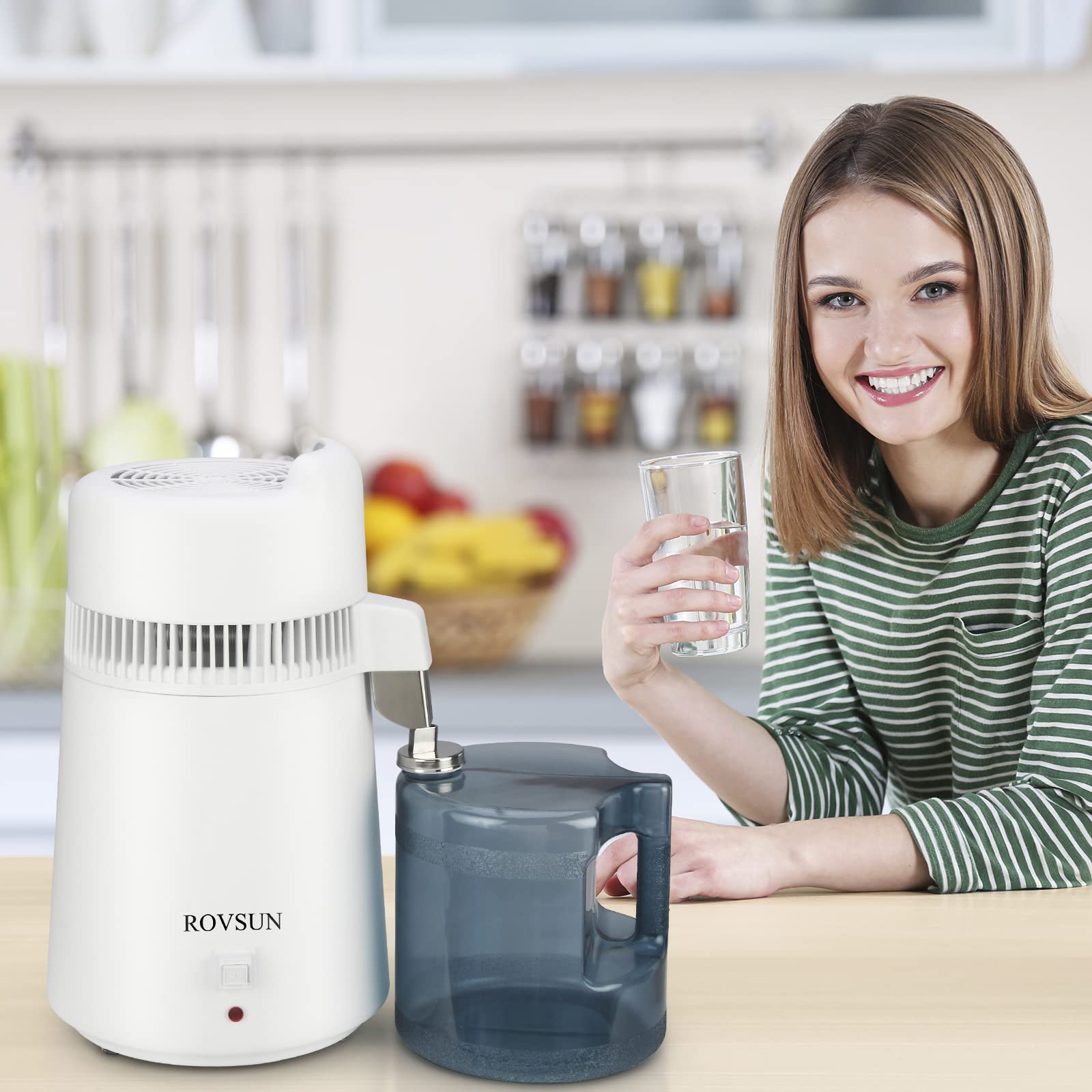 ROVSUN 1.6 Gal 900W 110V Water Distiller Countertop White