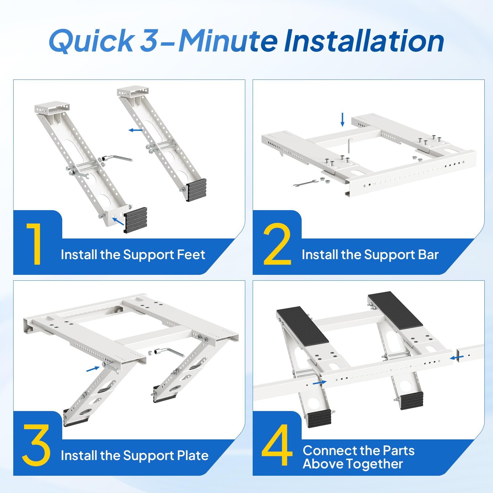 ROVSUN No-Drill Heavy Duty Steel Support Bracket for Window Air Conditioner