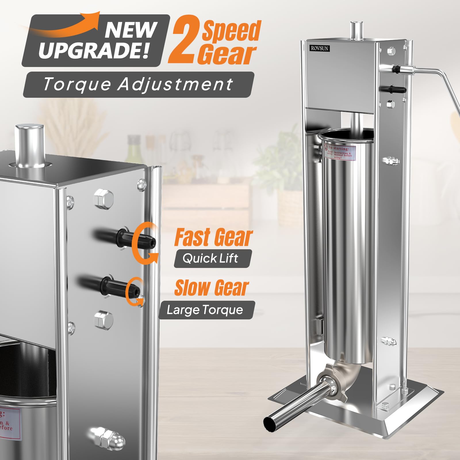 ROVSUN 15 lb. Manual Sausage Stuffer with 5 Stuffing Tubes