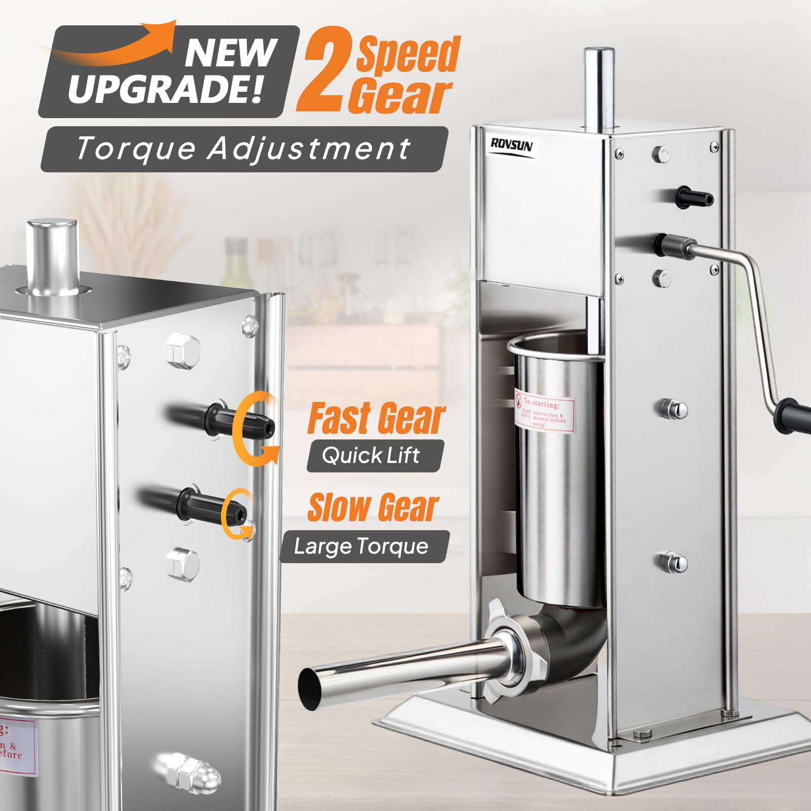 ROVSUN 7 lb. Manual Sausage Stuffer with 5 Stuffing Tubes