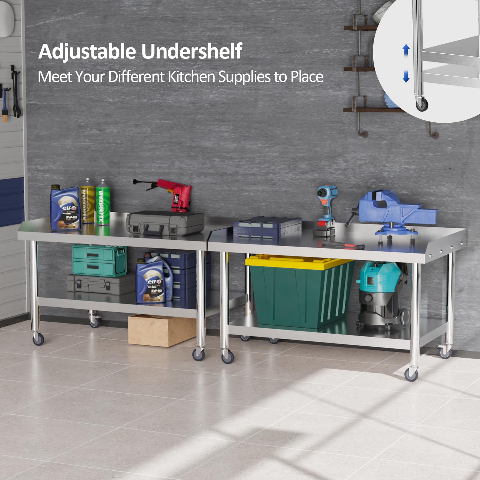 ROVSUN 48" x 30" Stainless Steel Equipment Stand