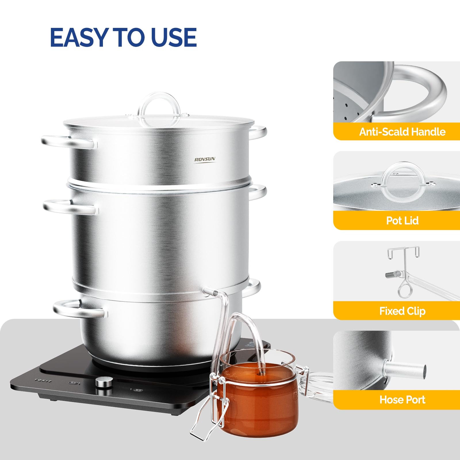 ROVSUN 11 QT Stainless Steel Juice Steamer Pot