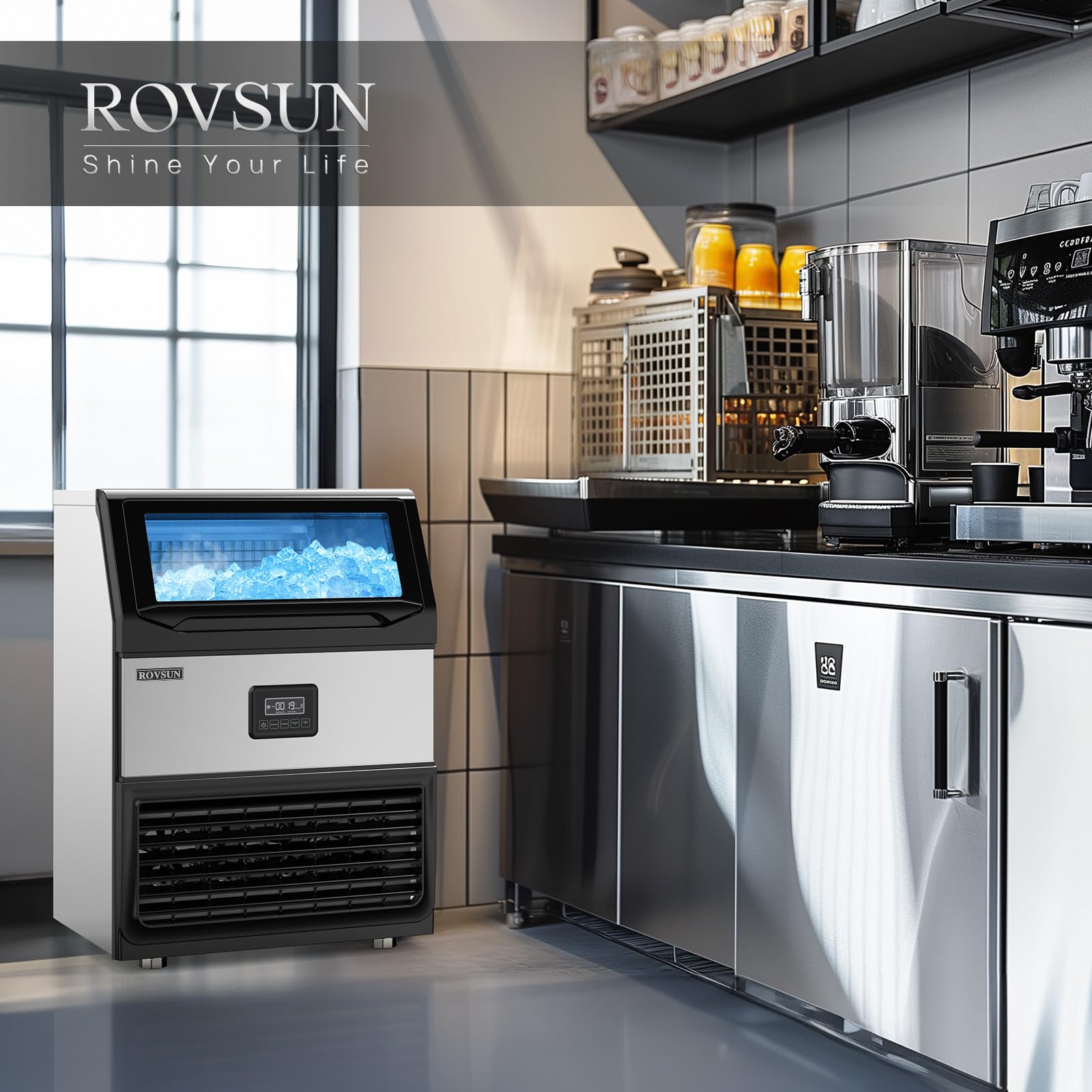 ROVSUN 24" 440 lb. 450W 115V Air Cooled Ice Machine Maker Under Counter