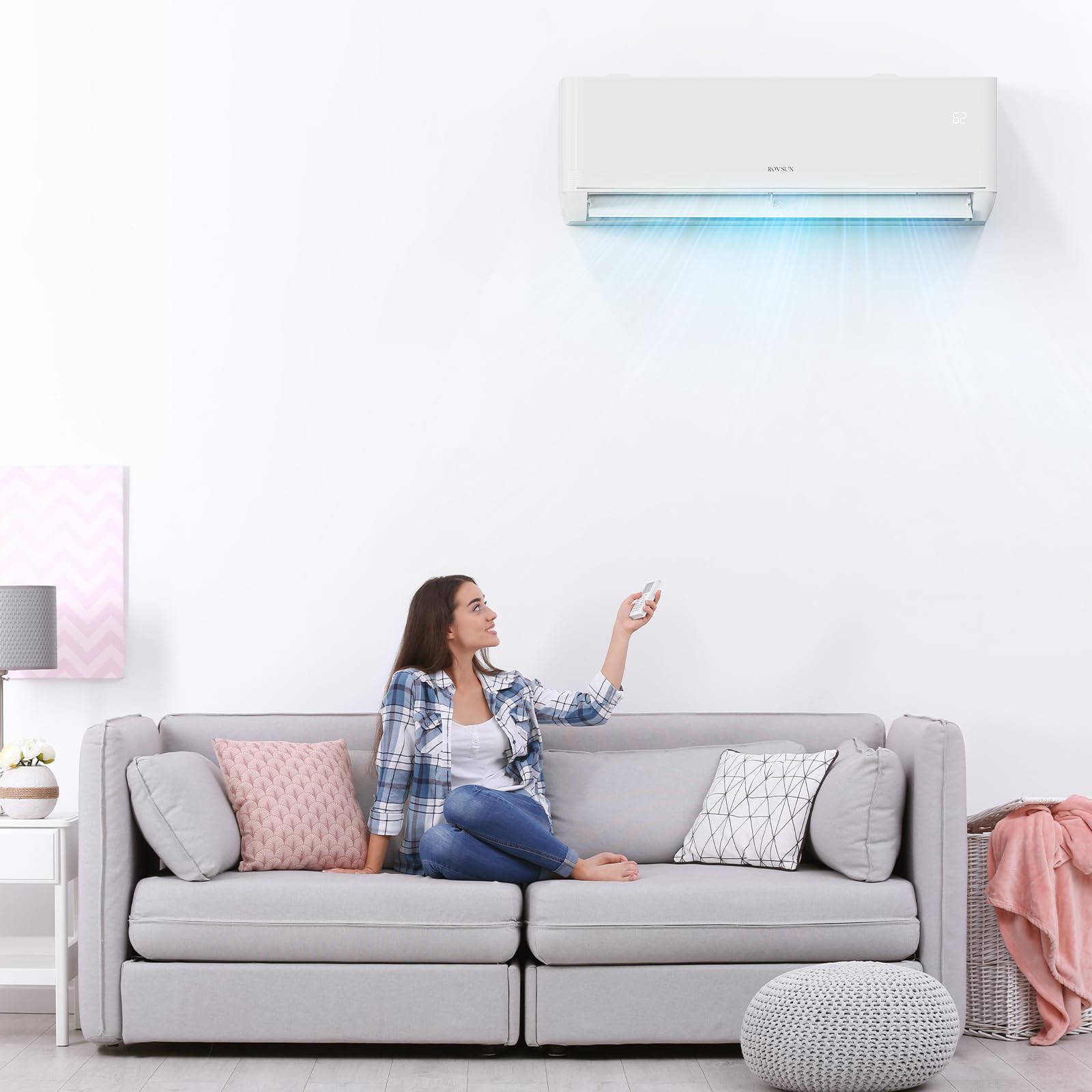 ROVSUN 12,000 BTU 24 SEER2 230V Mini Split Air Conditioner with Heat Pump Ductless Inverter & Install Kit