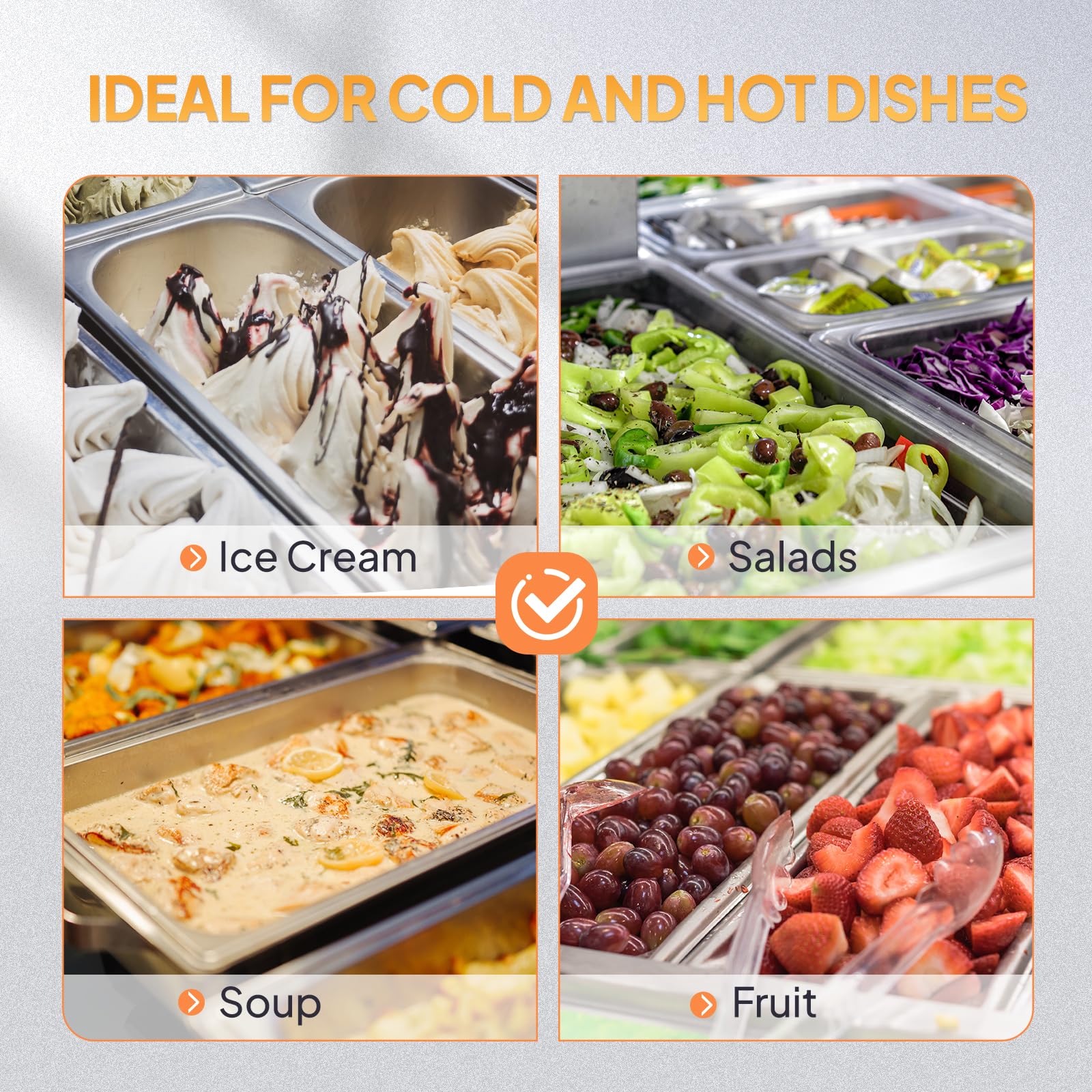 ROVSUN 2-Pack Full Size Steam Table Pan with Lid